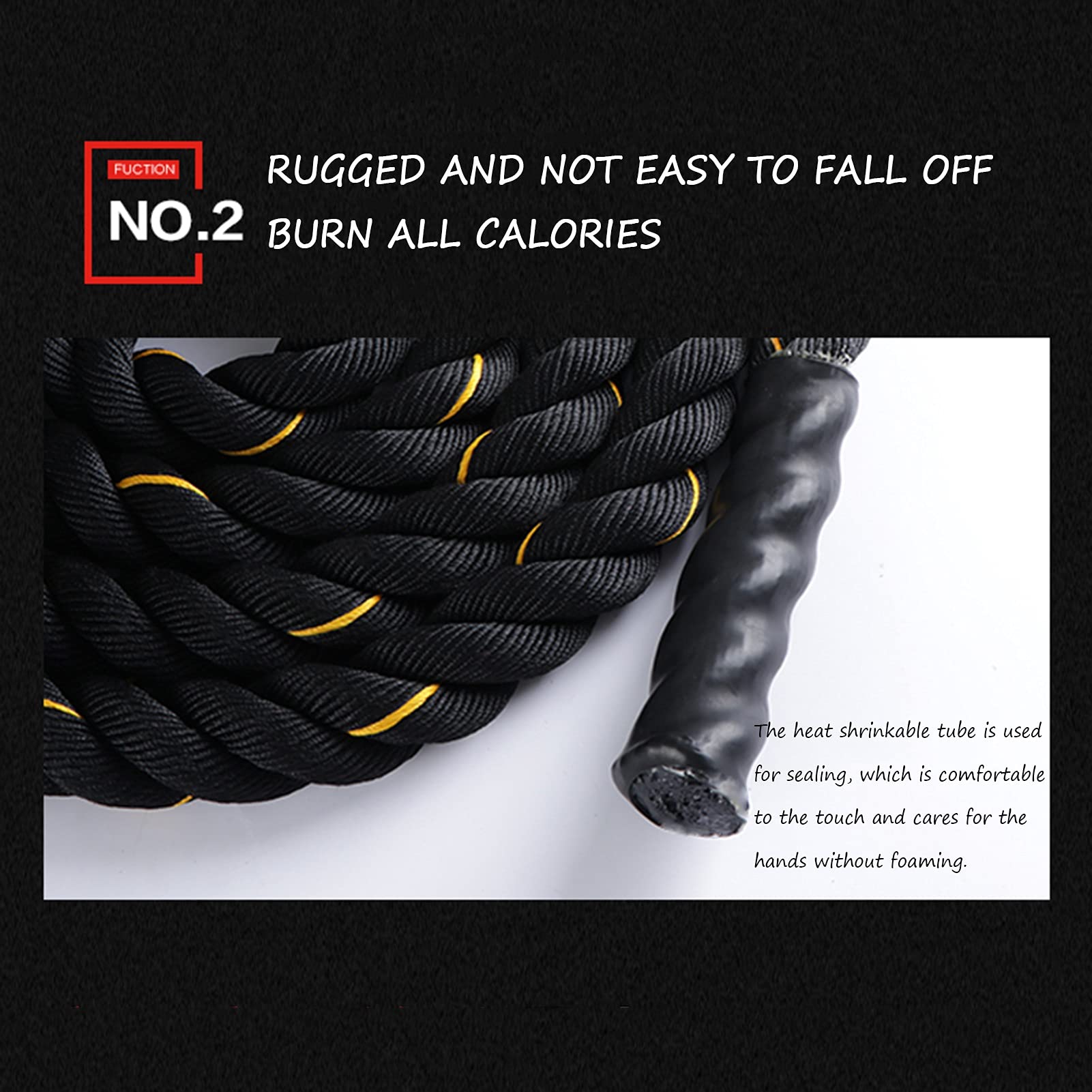 Battle Rope, 25mm Durchmesser Poly Dacron Gewichtetes Springseil, Fitness Workout Slam Seile für Damen Und Anfänger (Size : 15m)