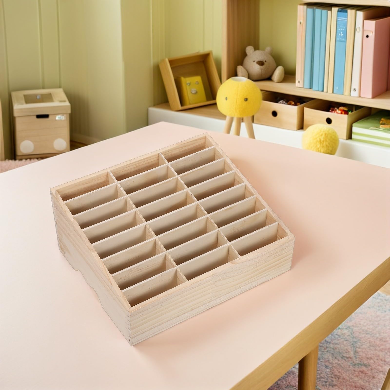 BESTOYARD Boîte de Rangement en Bois à Grille pour Bureau et Classe