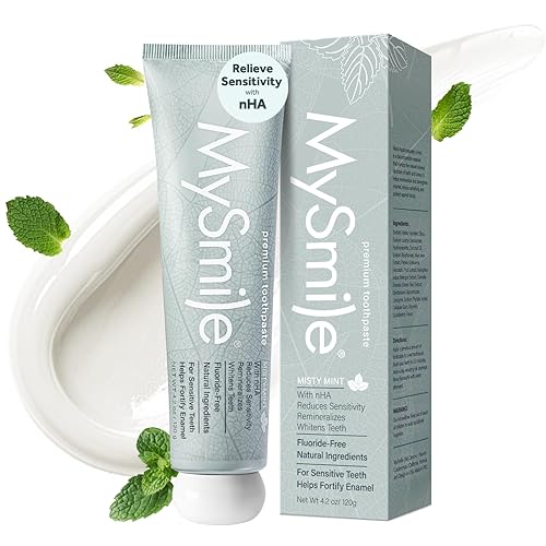 MySmile Fluoride Free Nano Hydroxyapatite Toothpaste for Sensitive Teeth, Strengthens