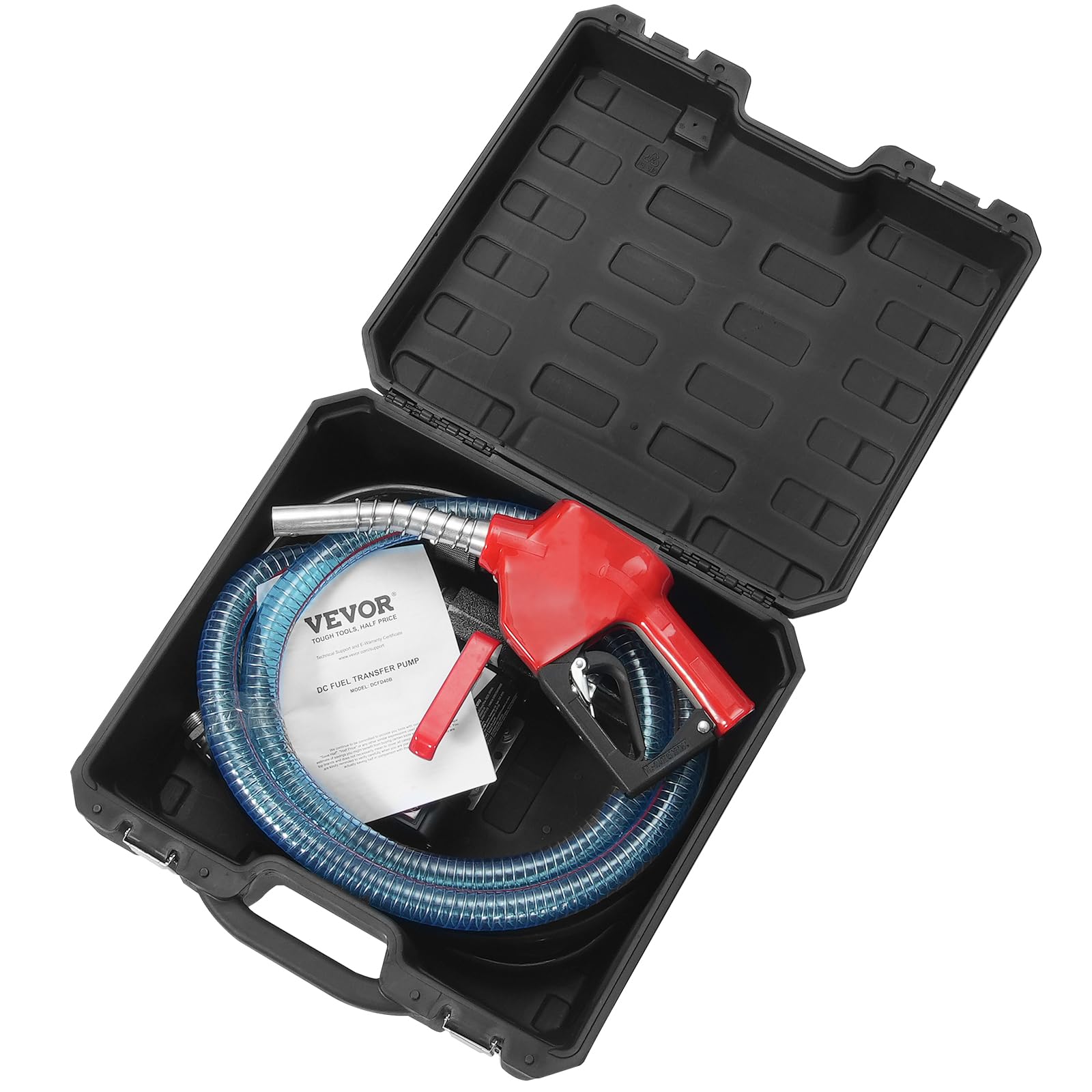 VEVOR Bomba de Transferencia de Combustible 12 V CC 10 GPM 1/4 HP Bomba de Transferencia de Diésel Eléctrica Portátil con Boquilla de Combustible de Apagado Automático para Diésel, Queroseno