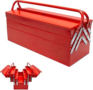 Sponsored Ad - Portable Tool Box,Symmetrical 5 layers Toolbox,Folding Double Clamshell Tool Box,Multi-Function Thick Steel...