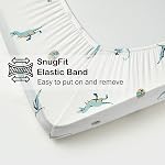 BubblePanda Rayon Made from Bamboo Crib Sheets for Baby Boys Girls Neutral Soft Stretchy Fitted Crib Mattress Sheet Standard 52" x 28" (Dinosaur)