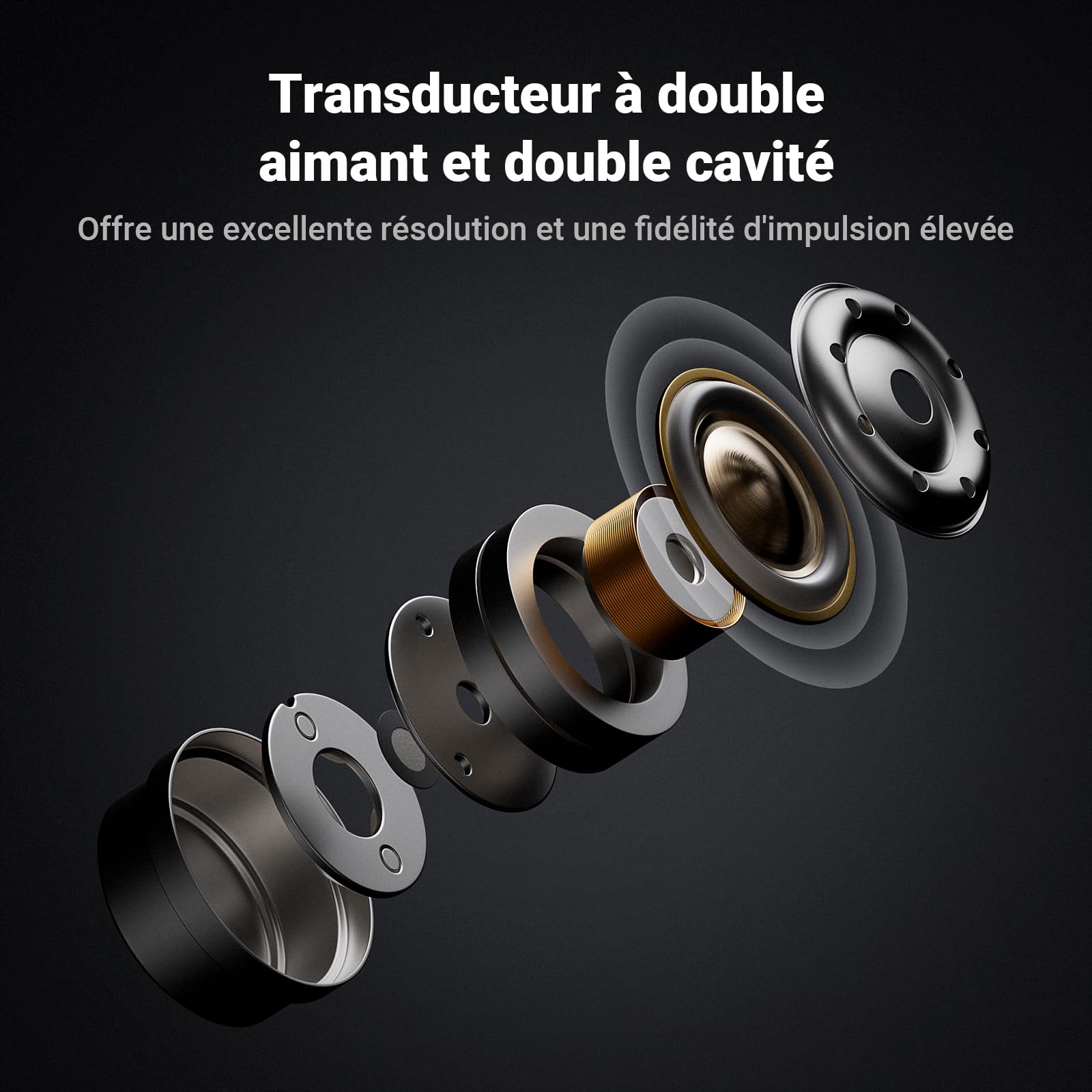 Fosi Audio IM4 Écouteurs Intra-Auriculaires HiFi, Câble Détachable 2 Broches 3,5/4,4 mm Symétrique, Réglage Personnalisé, Écouteurs IEM pour Confort Ergonomique pour Studio/Musique (Argenté)