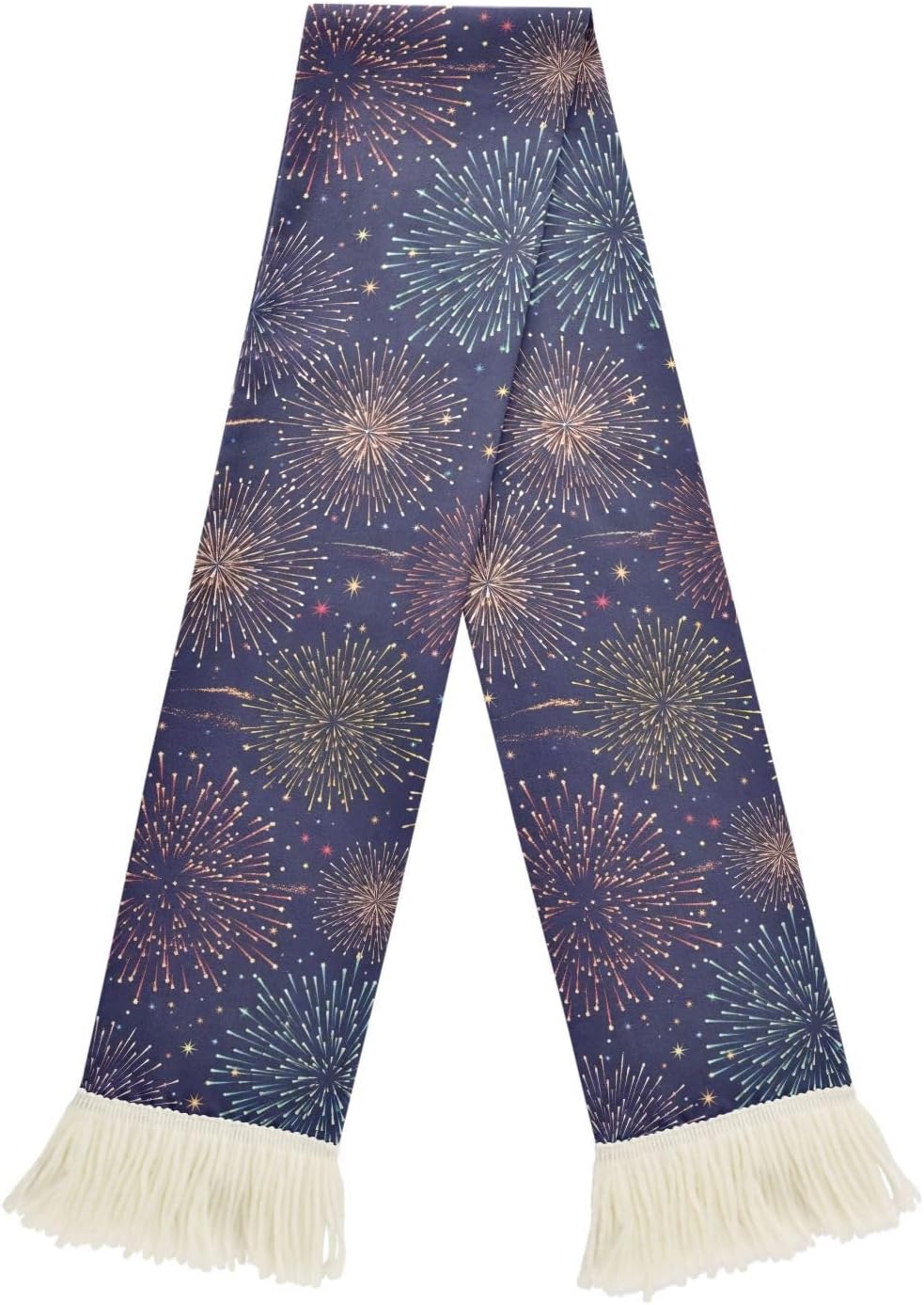 CHIFIGNO Colorful Fireworks Flag Stripes Sports Fan Scarf Towel, Soft Polyester Sweat Absorbent Cheering Wrap for Soccer Games, Quick Dry