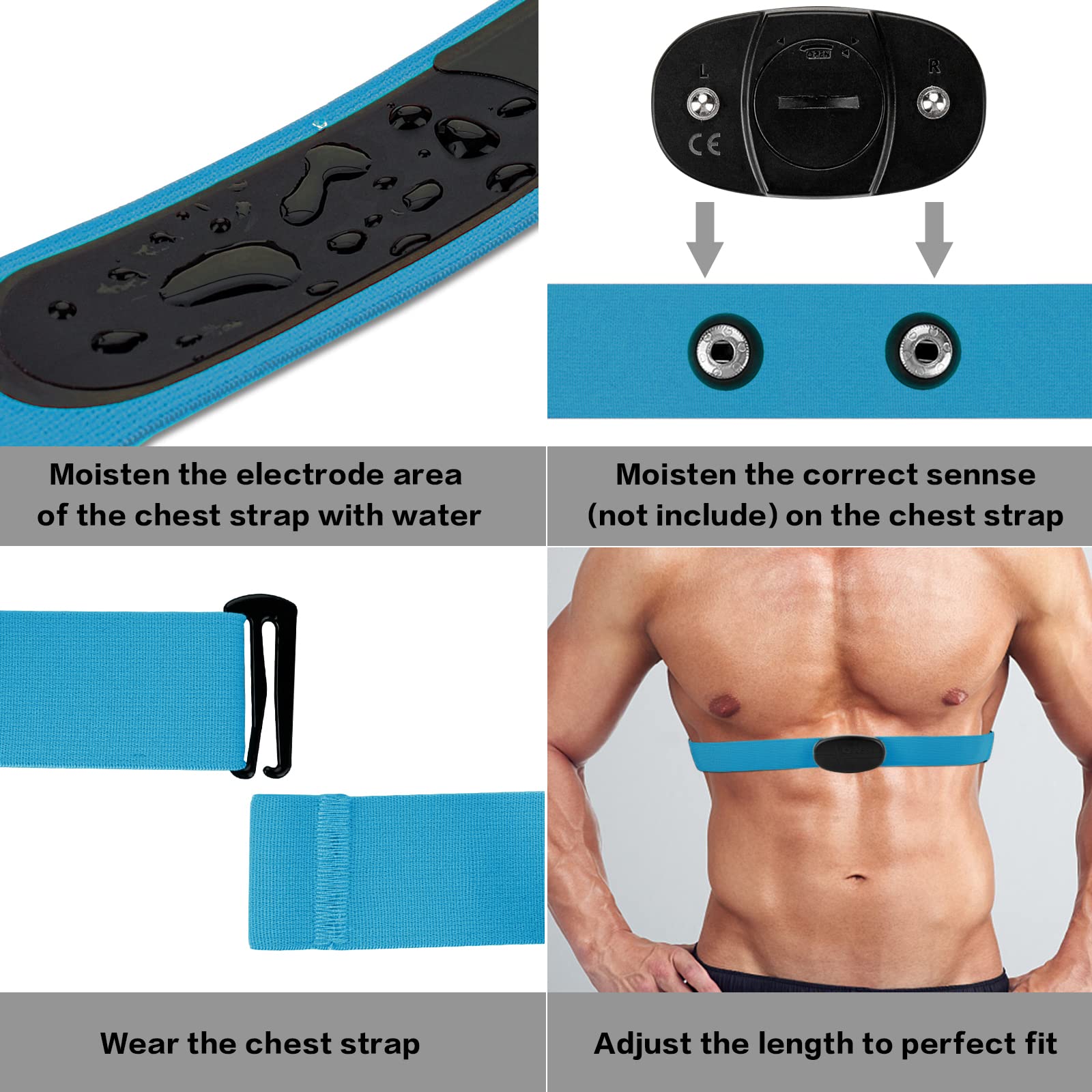 Fascia Toracica Regolabile Per Cardiofrequenzimetro Polar, Garmin, Wahoo - Arancione - Foto 5