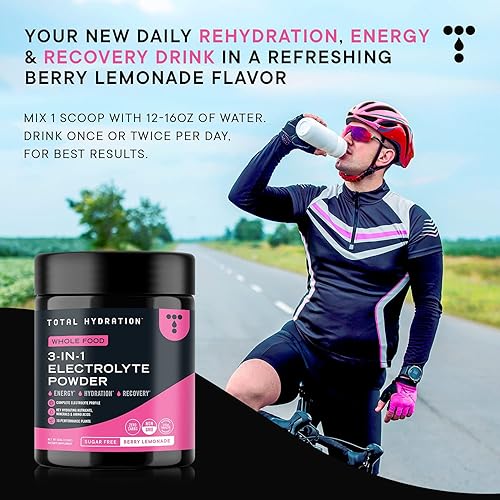 Miniatura 9 de Total Hydration Polvo de electrolito 3 en 1 sin azúcar polvo de electrolito bajo en carbohidratos polvo de hidratación de electrolitos cetogénicos