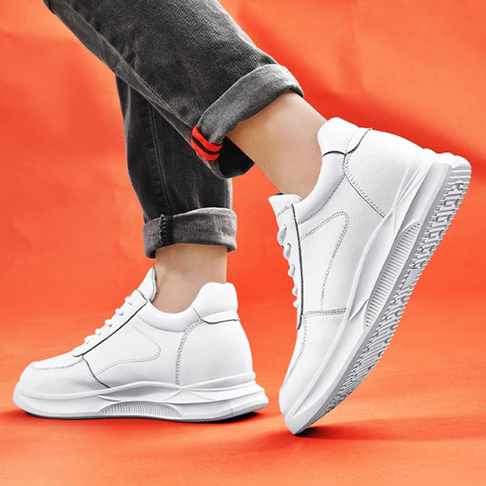 Scarpe rialzanti Invisibili da Uomo con Rialzo - Scarpe da Ginnastica Eleganti alla Moda con Lacci 2,36'' Casual Passeggio