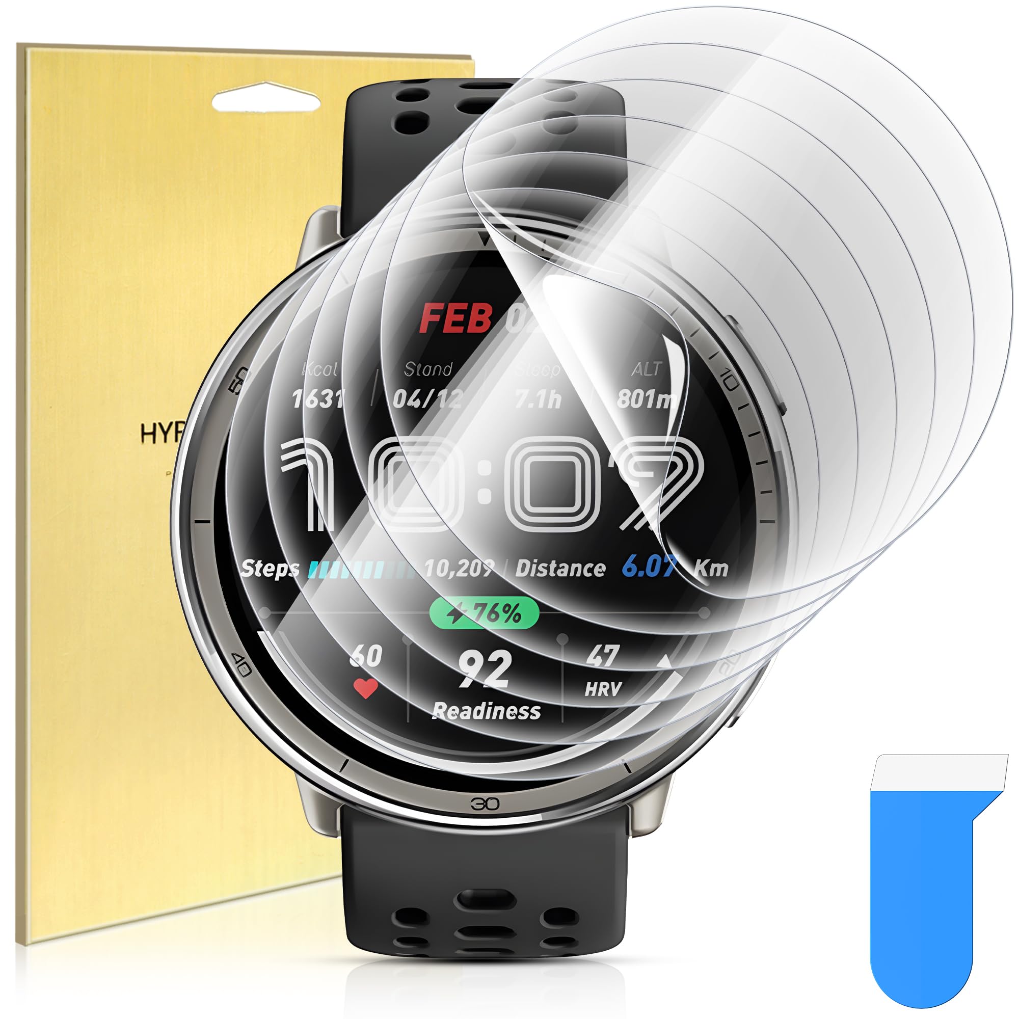 Suoman 6-Pack for Amazfit active 2 Screen Protector, [Not Glass] Soft TPU High Definition Clear Protective Film
