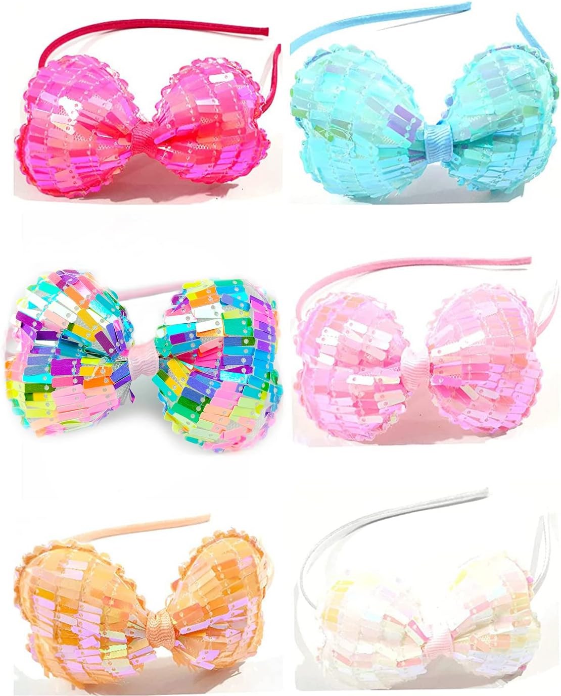 6 Pcs Plastic Multi-Coloured Baby Girl Hairband Set Baby hairband For Kids hair bands Elastic Toddler Hair Accessories Return Gift