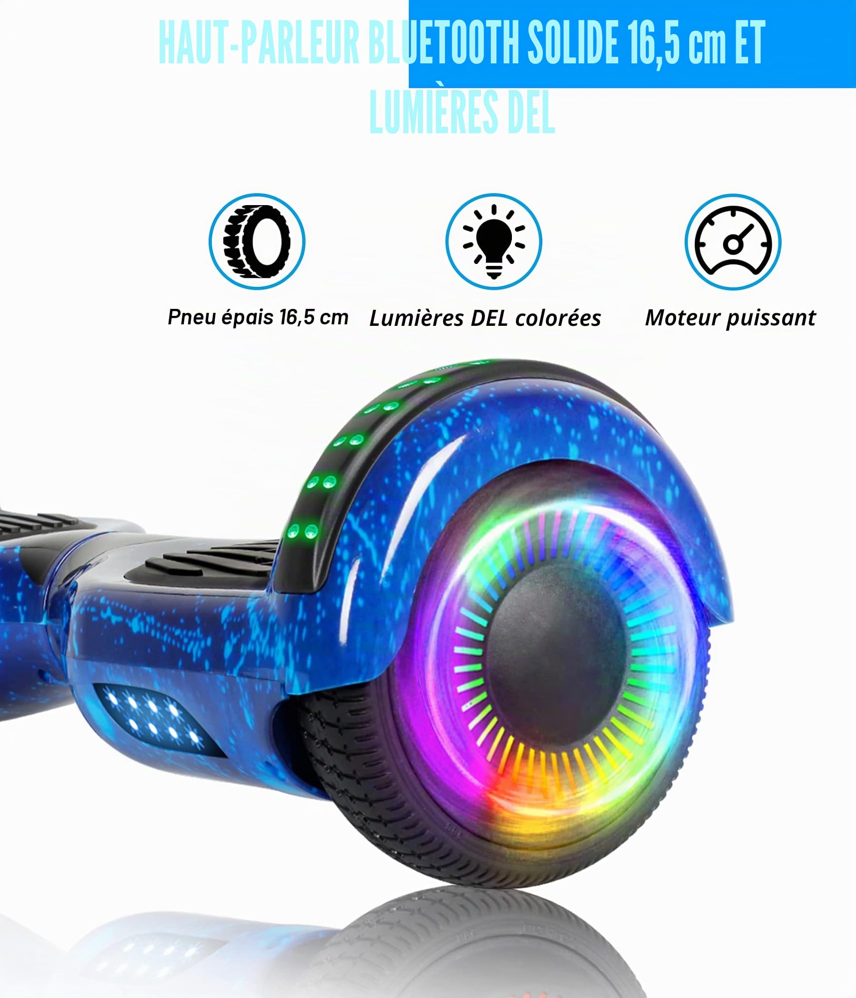 SISIGAD Hoverboard with Seat Attachment, Hoverboard Go Kart Combo, 6.5" Bluetooth Hover Board with Seat Attachment for Hoverboard