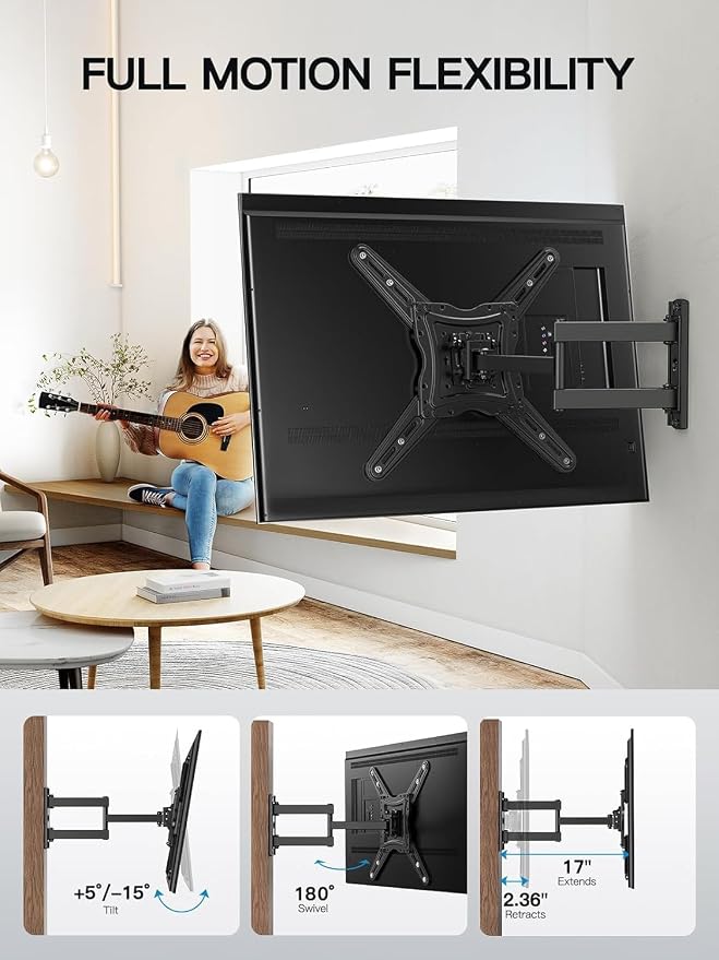 Soporte de pared TV articulado para 26-65 pulg. Pipishell miniatura 6