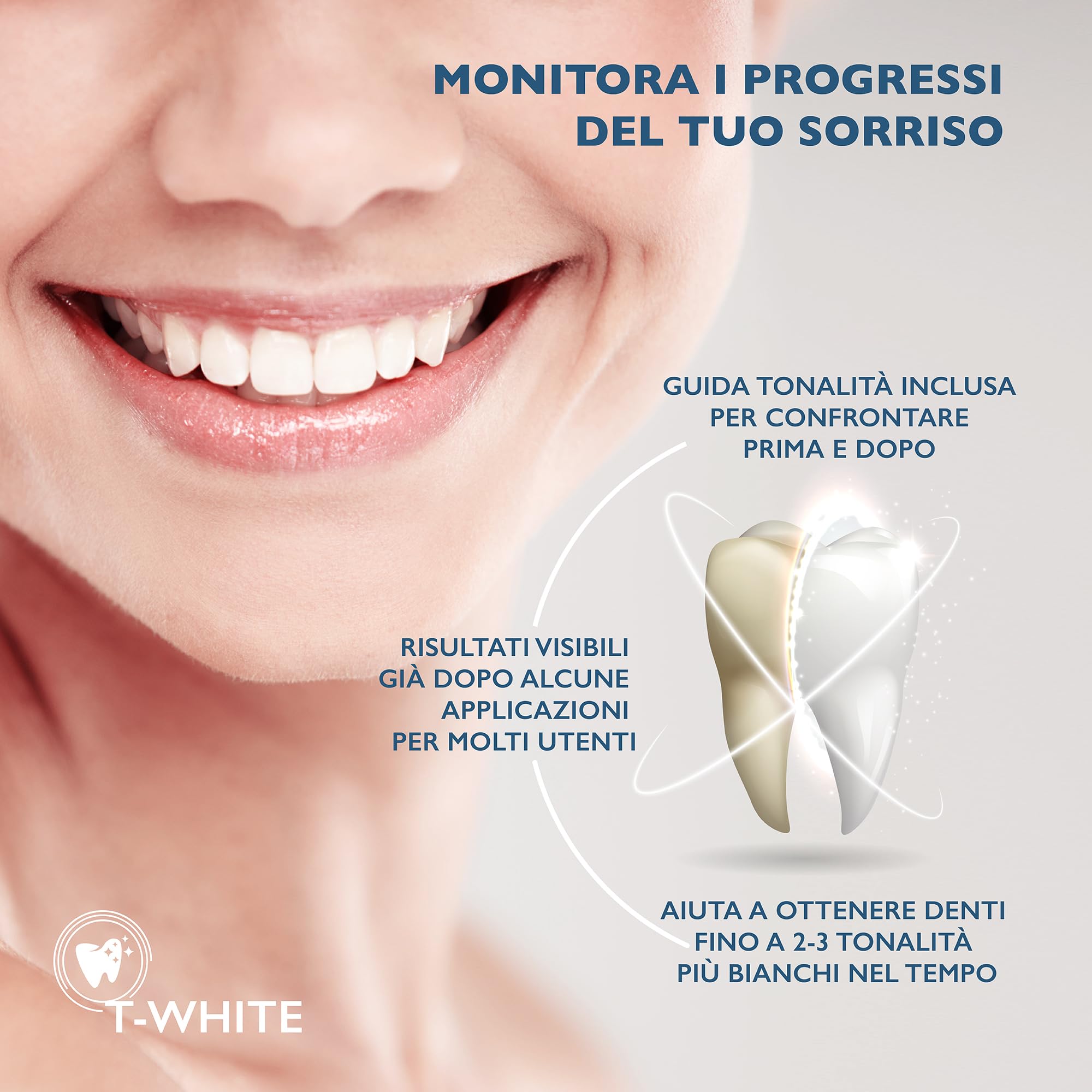 T-White - Kit Sbiancante Denti Professionale - Device + 7 Penne a Gel - Protezione Dentale Prolungata
