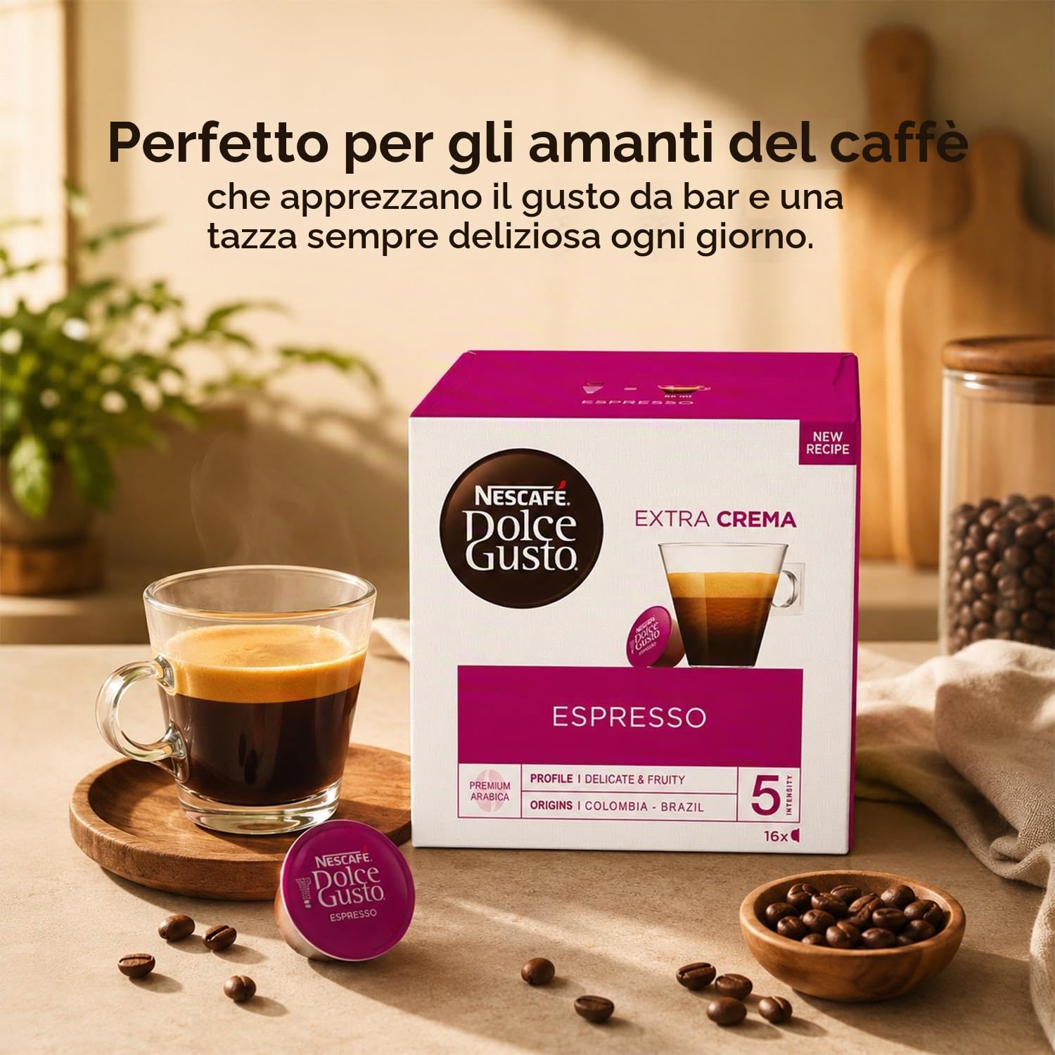 Nescafé Dolce Gusto Espresso Caffè, 6 Confezioni da 16 Capsule, 96 capsule
