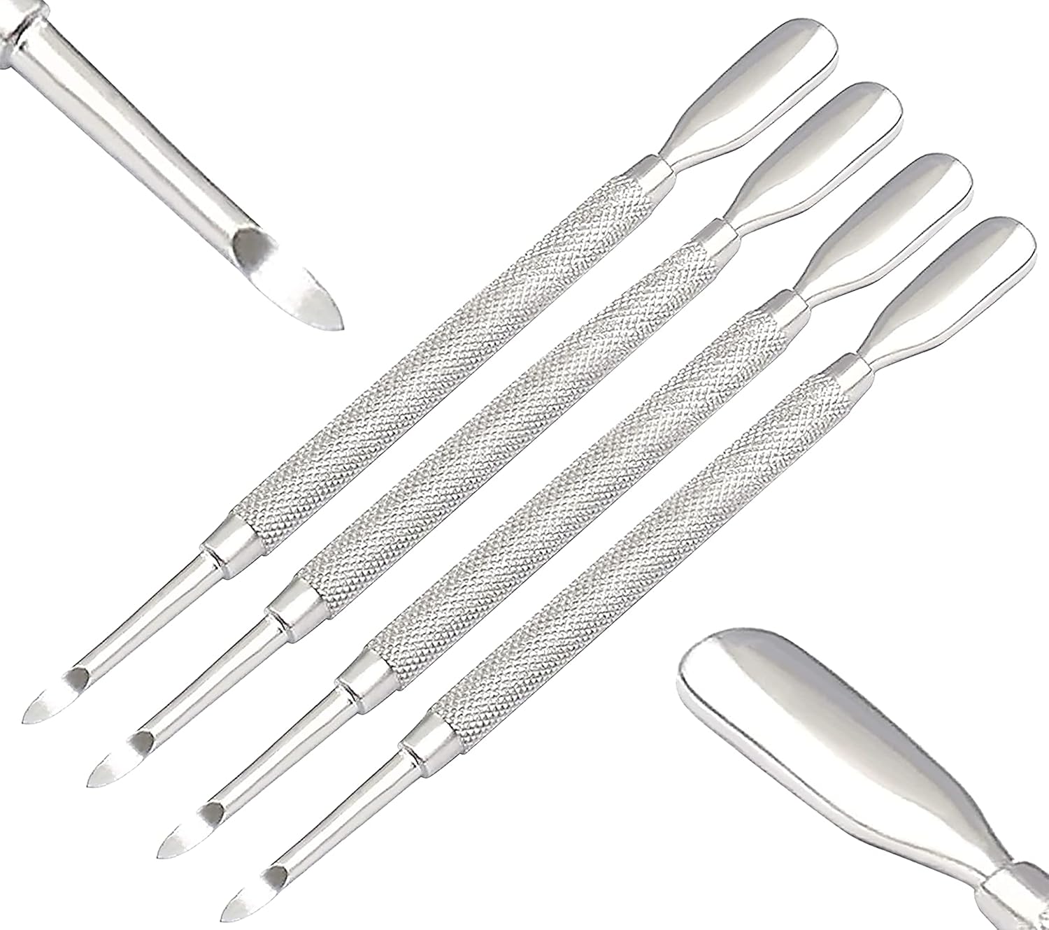 OdontoMed2011 Stainless Steel Nail Art Manicure Cuticle Spoon 'Pusher Remover Tool Set 4 Pcs ODM-BTS-14