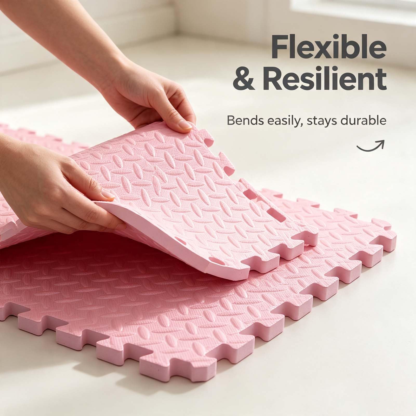Tappeto Pavimento Puzzle Eva 4 Pezzi, Materassino Schiuma Fitness Sport Yoga Ginnastica, Tappetino Tatami Ad Incastro, Supporto Confortevole per Esercizi