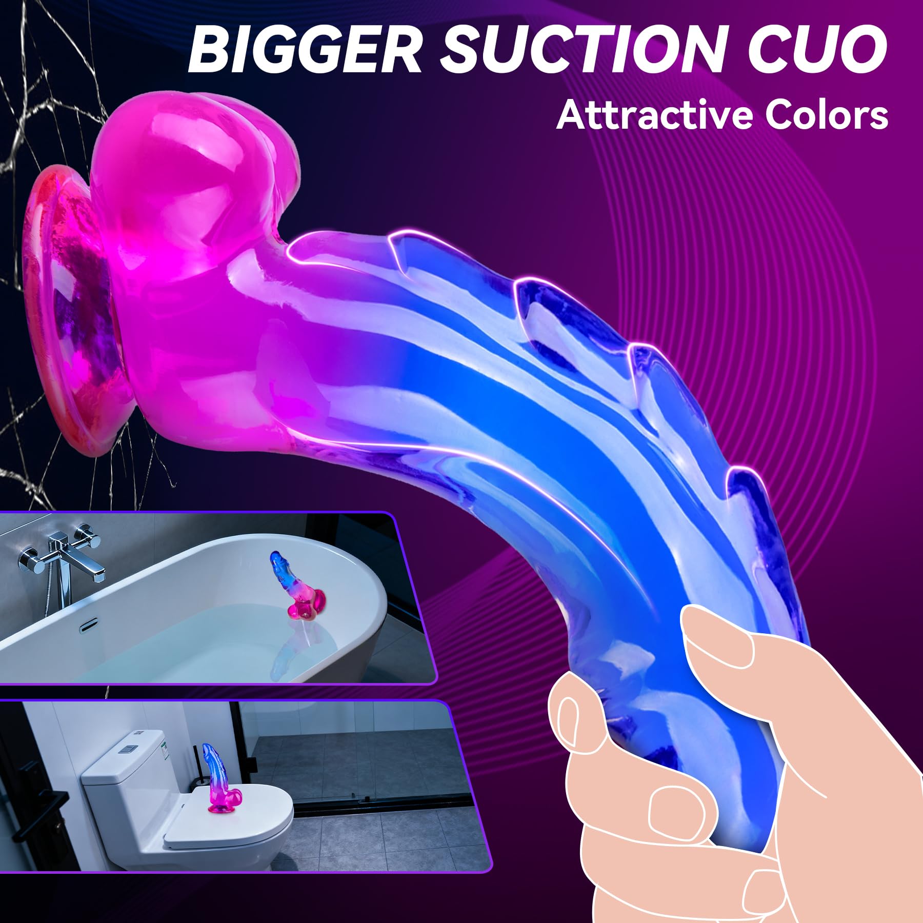 Realistic Dildo Sex Toys – 7.8 Inch Monster Dildo with Strong Suction Cup, Fantasy Dildo for Anal Stimulation, Adult Sex Toy for Women and Couples