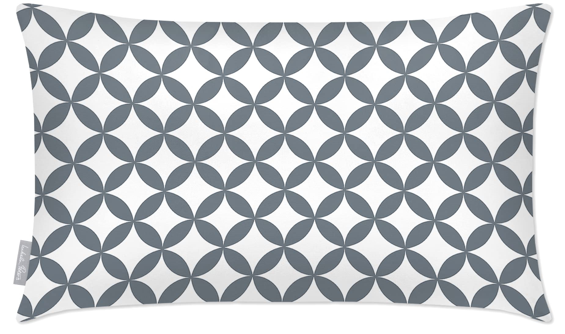 Izabela Peters Bahia - Grey & White Outdoor Cushions Waterproof, 55 X 35 Cm, Filled Outdoor Cushion, Garden Furniture Cushions, Outdoor Seat Cushions, Garden Chair Cushions