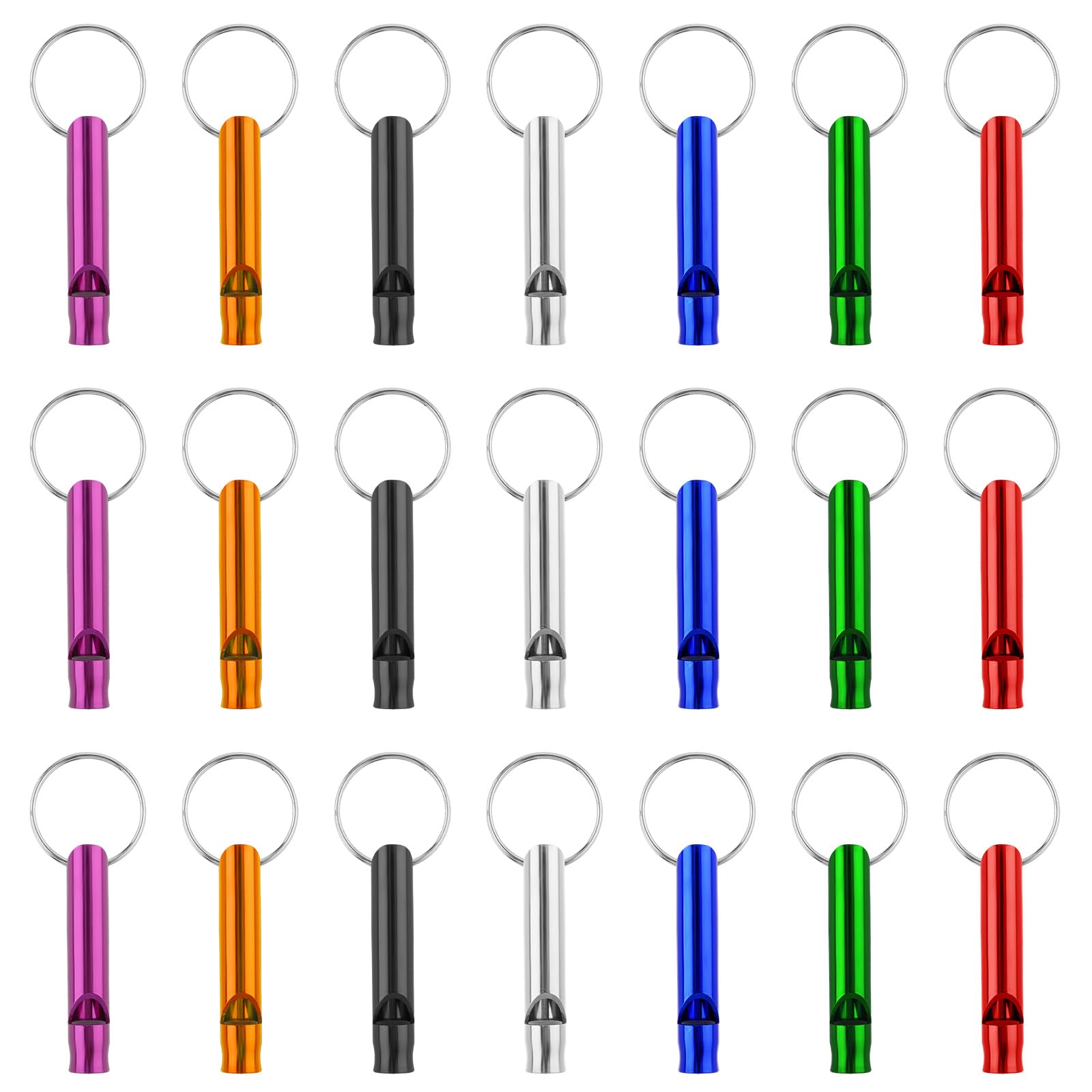 Mabor 21Pcs Aluminium Safety Whistle Keychain Emergency Whistle Survival for Camping Hiking Loud Whistles Emergency for Women Defense Outdoor Sports Boating Hunting