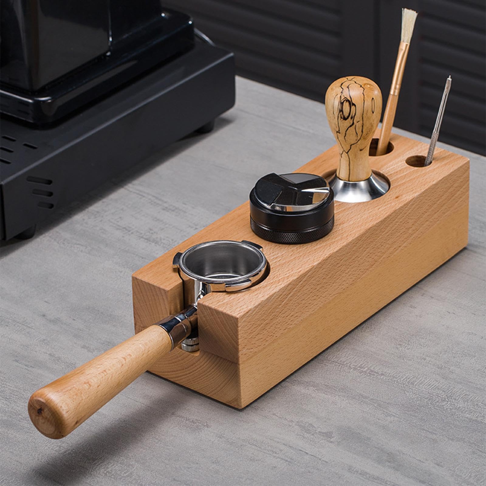 predolo Soporte para Filtro de Café, Tapete para Manipulación de Espresso, Estante Multifunción Duradero, Soporte para Tapete para Casa, Tienda, Bar, Cocina Y, 63mm, Individual