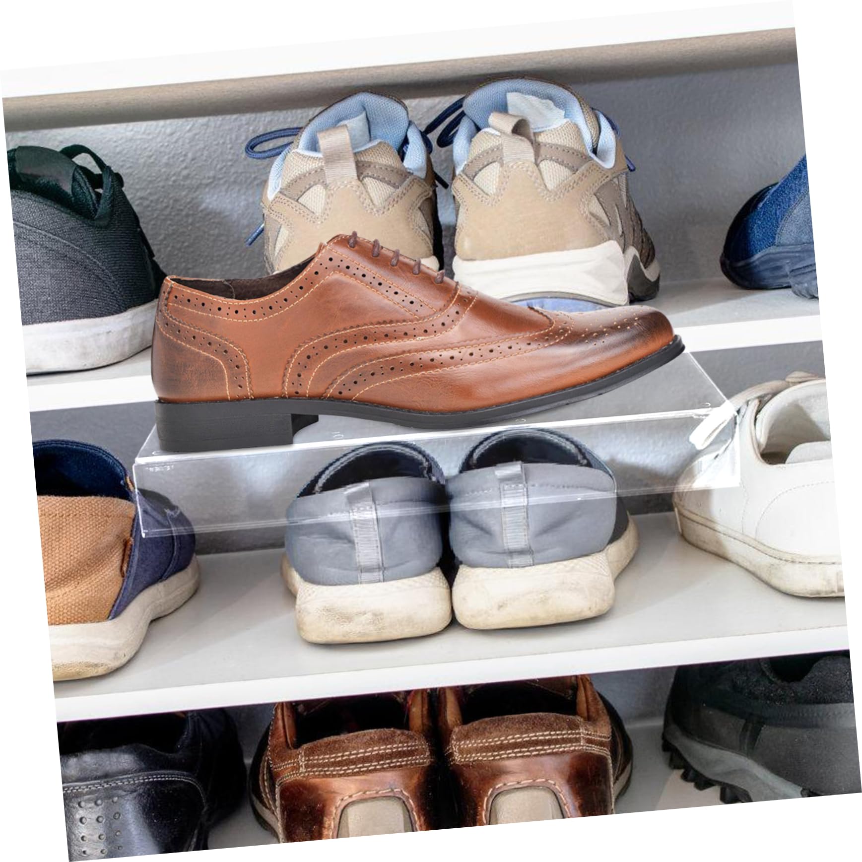 6 Pack Klar Acryl Schuh Regale für Slatwall Display Schwimmende Wandmontage Rechteckige Regal für Schuhe
