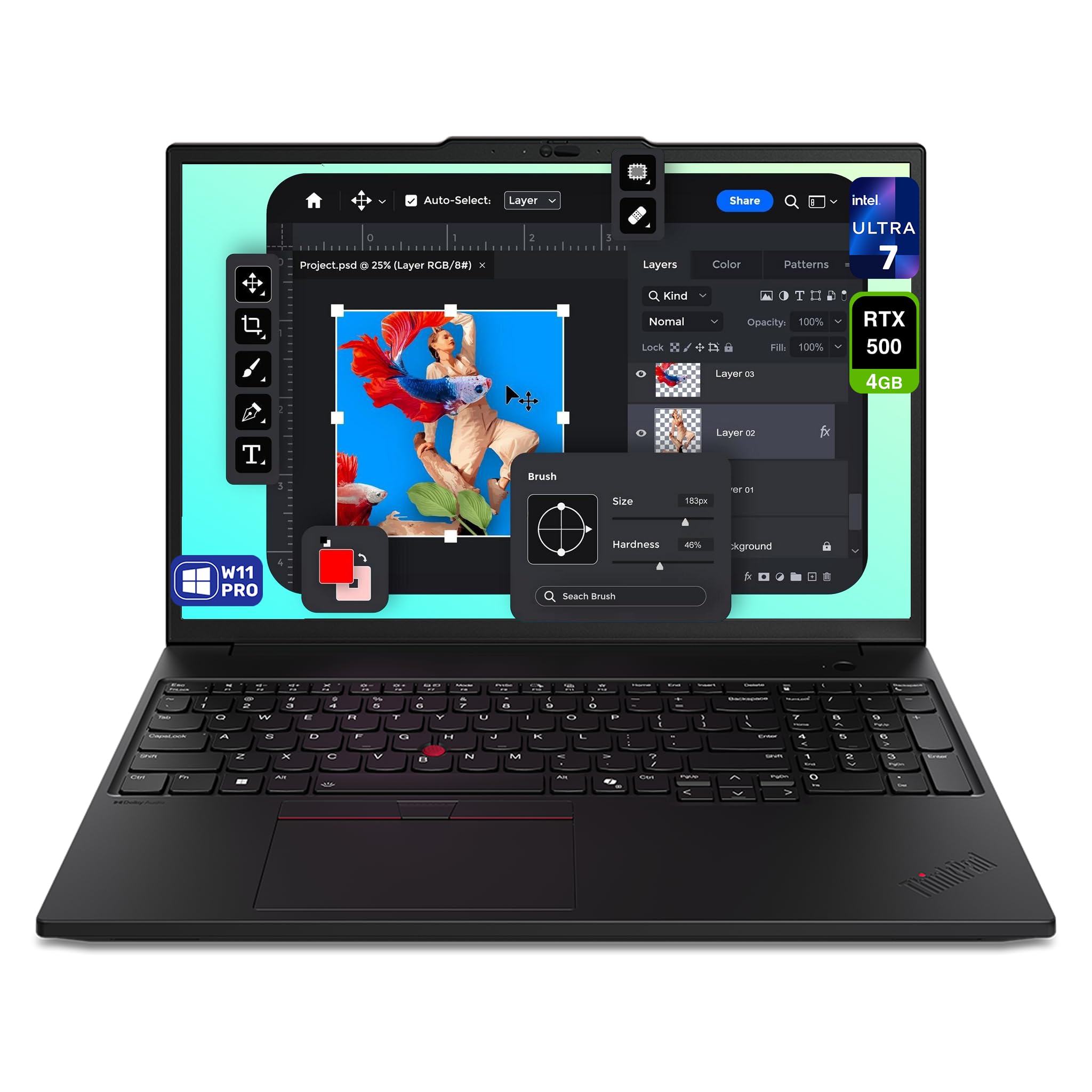 Lenovo ThinkPad P16s Gen 3 Mobile Workstation, Intel Ultra 7-165H