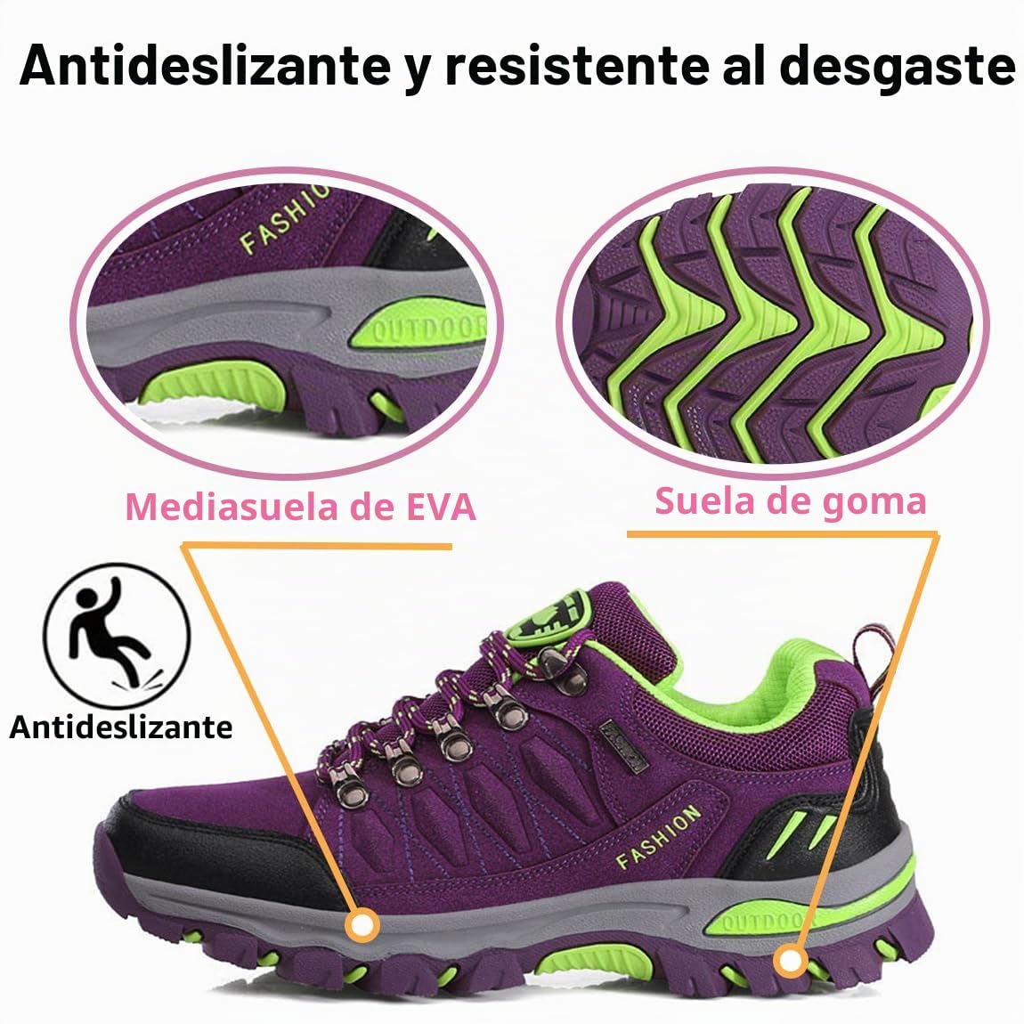 Zapatos de Senderismo Mujer Trekking Antideslizantes Zapatillas de Montaña Ligeras Transpirable Camping Trail Running