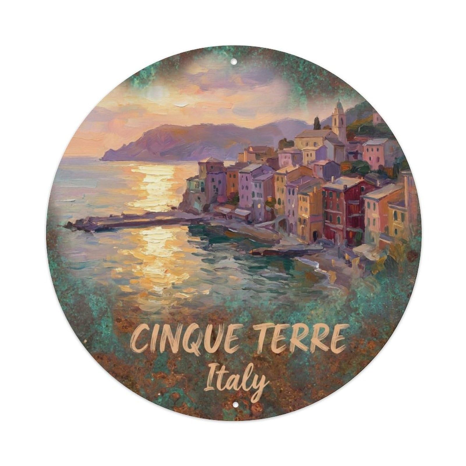 Vintage Travel Cinque Terre Italy Inspiration Metal Tin Sign