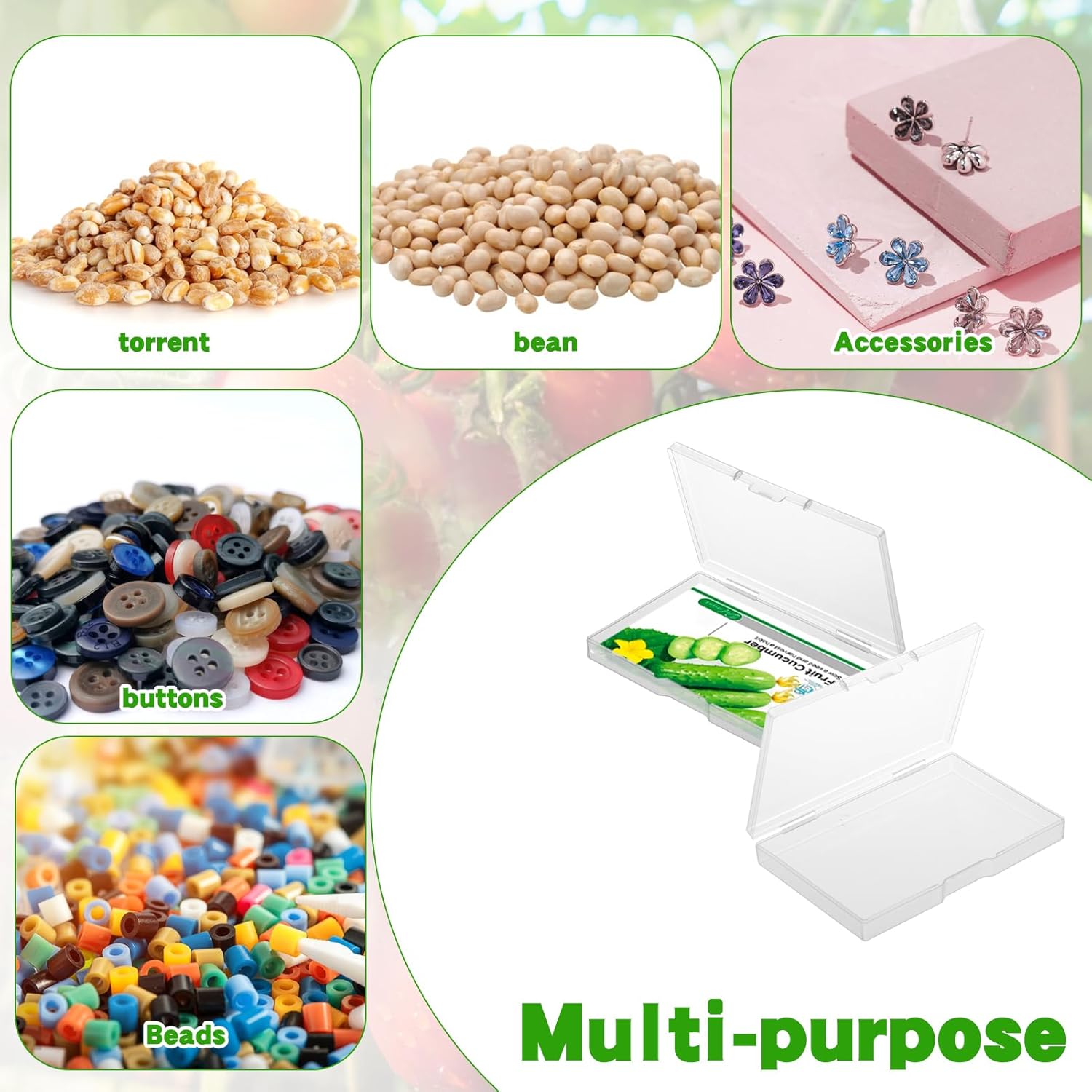 24 Slot Seed Storage Organizer Box with Dual Zipper Bag, Garden Seed Organize Sealed Bags and 160 Pcs Label Stickers Saving Container Keeper Set for Garden Vegetable Flower Plants - Image 7