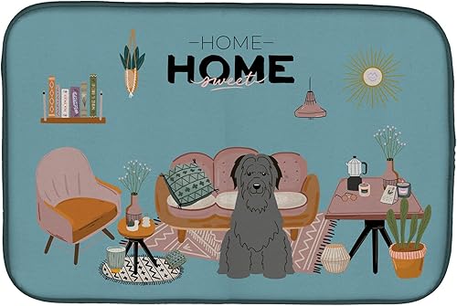 Miniatura 500 de Caroline's Treasures CK7824DDM - Tapete absorbente para secado de platos con diseño de bulldog inglés, rojo y blanco, para encimera de cocina, 14 x