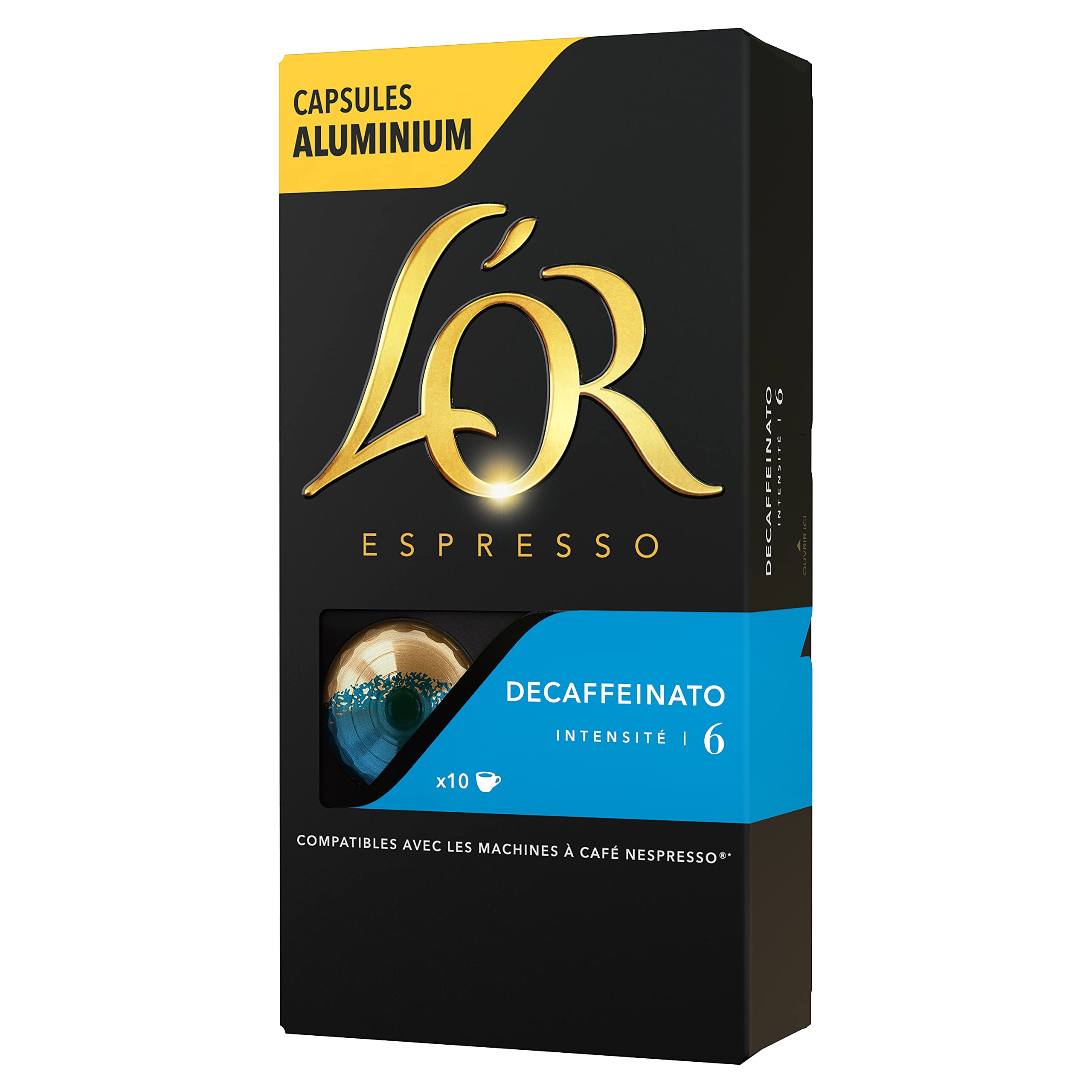L'OR Espresso Coffee Decaffeinato Intensity 6 - Cápsulas de café de aluminio compatibles con Nespresso® * - 40 paquetes de 10 cápsulas (400 bebidas)
