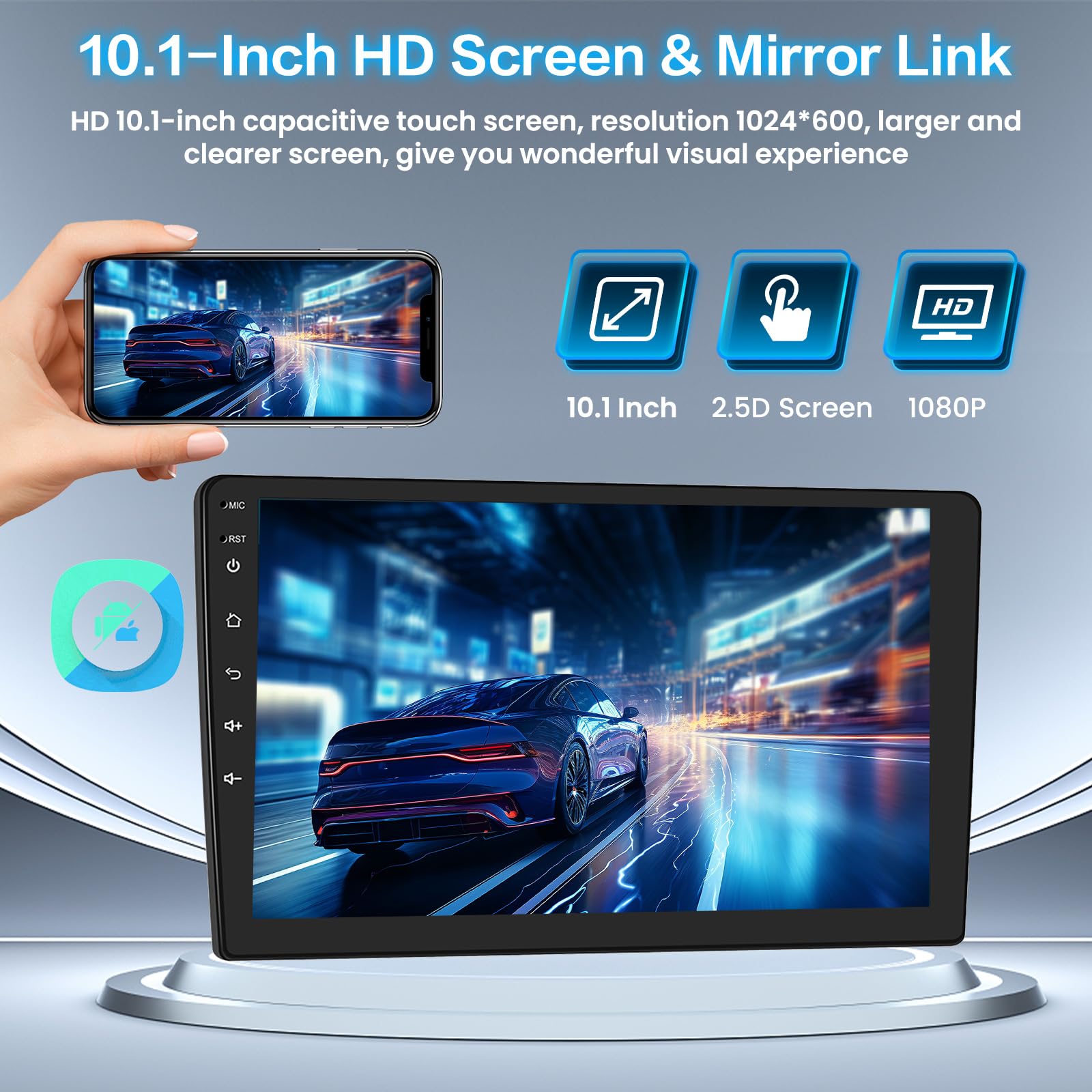 Inefala 2G+64G Android 13 Autoradio Voor Citroen Nemo, Peugeot Bipper & Fiat Fiorino Qubo – 10,1 Inch Touchscreen Met Draadloze Carplay, Android Auto, Bluetooth, GPS En FM-RDS