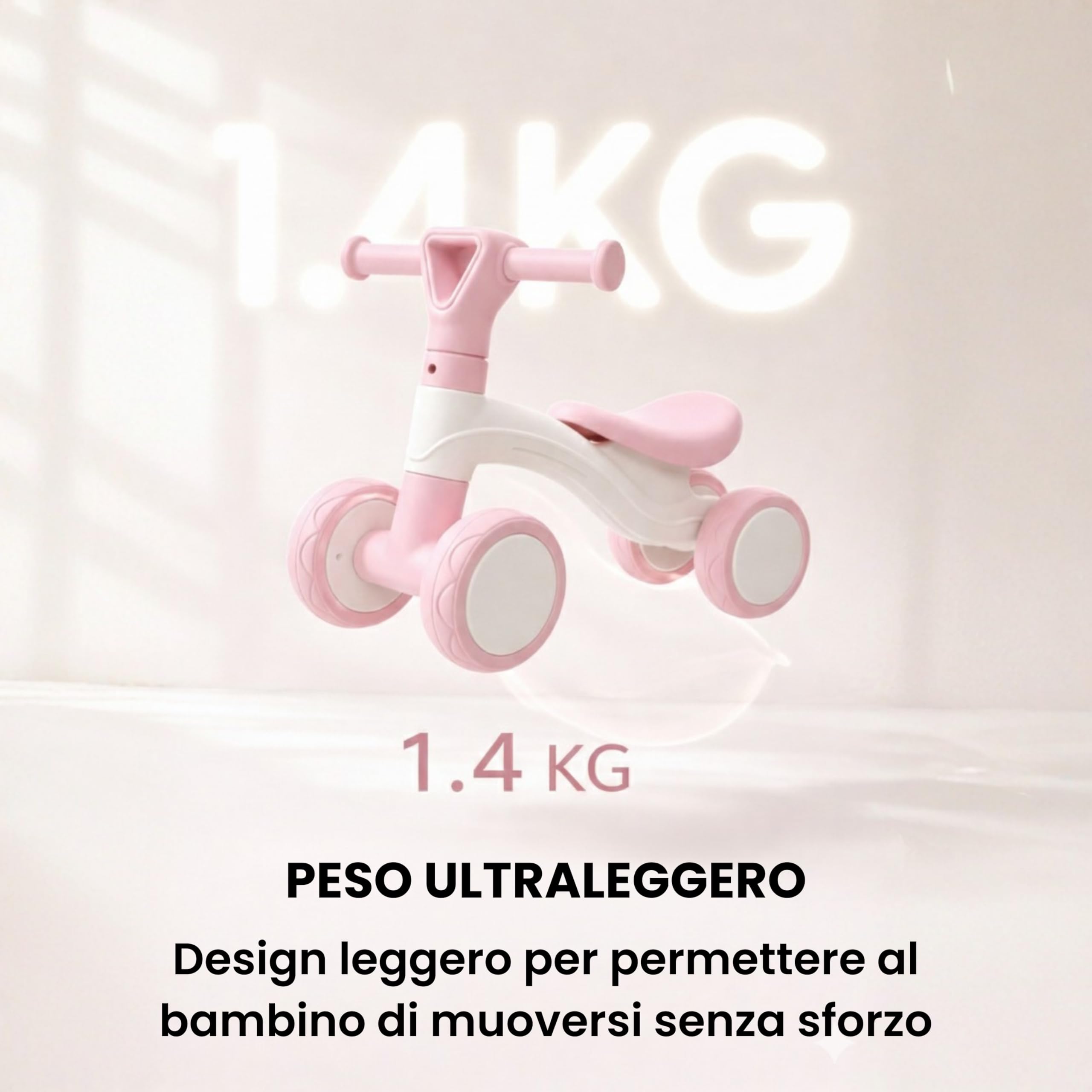 Edibaby, Bicicletta Bambini, Bici Senza Pedali 1–2 Anni, Balance Bike, Triciclo Leggero 12–24 Mesi, Giocattolo Educativo, Idea Regalo