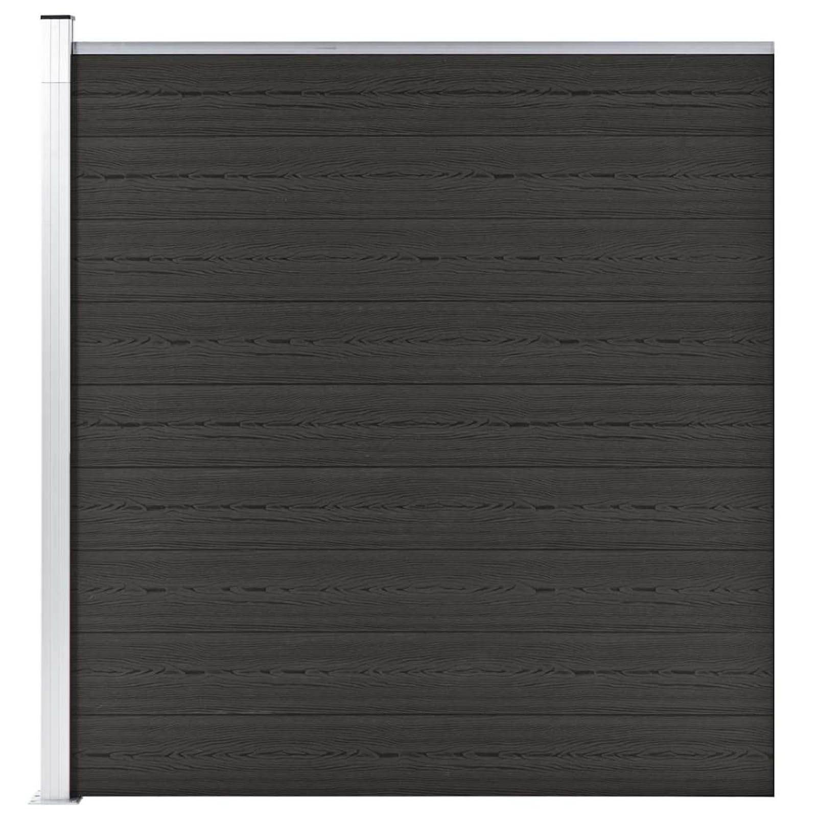 Gecheer Zaunelement WPC 175x186 cm Schwarz, Zaunelement Gartenzaun WPC Sichtschutzzaun Windschutzzaun für Grundstück Einfahrt Gartenumrandung148973