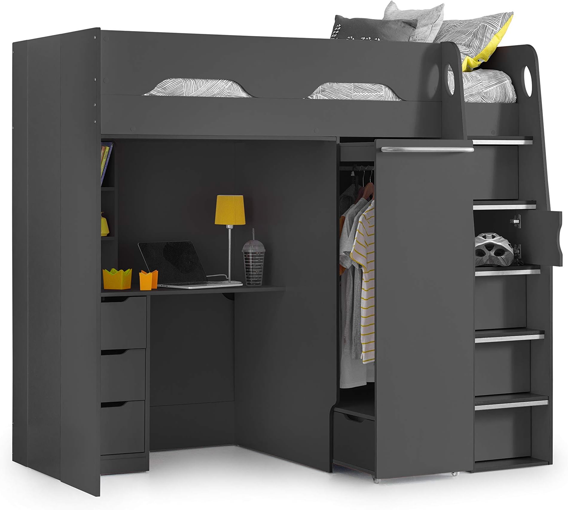 Julian Bowen Pegasus Highsleeper, Anthracite, Single