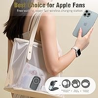 Vista 7 de Estación de carga plegable 3 en 1 para iPhone 16e/16/15/14/13/12 compatible con Apple Watch 10/9/8/7/6/5/4/3 Ultra, estación de carga inalámbrica