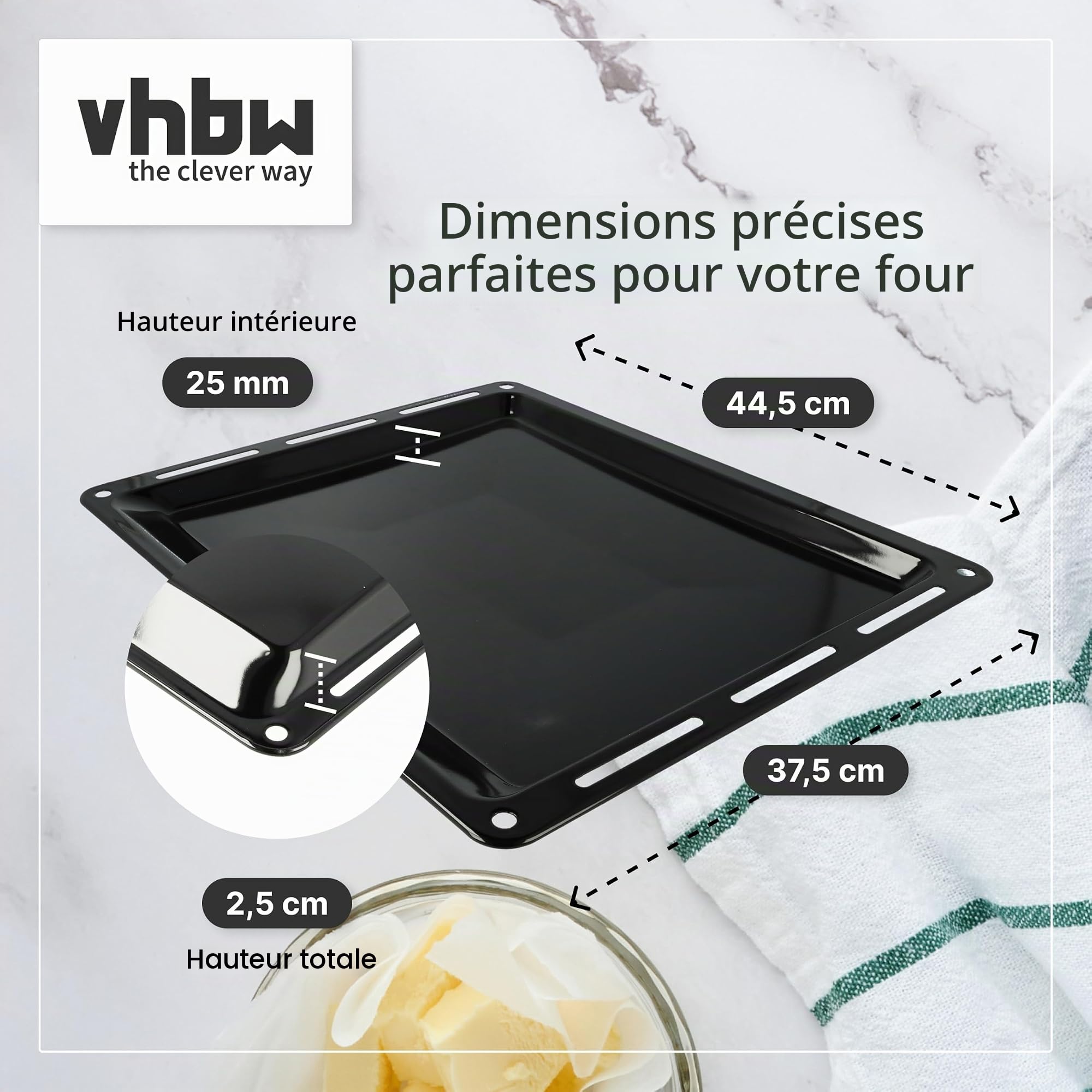vhbw Plaque de four noire compatible avec Bauknecht ESN-Serie, ESN xxxx
