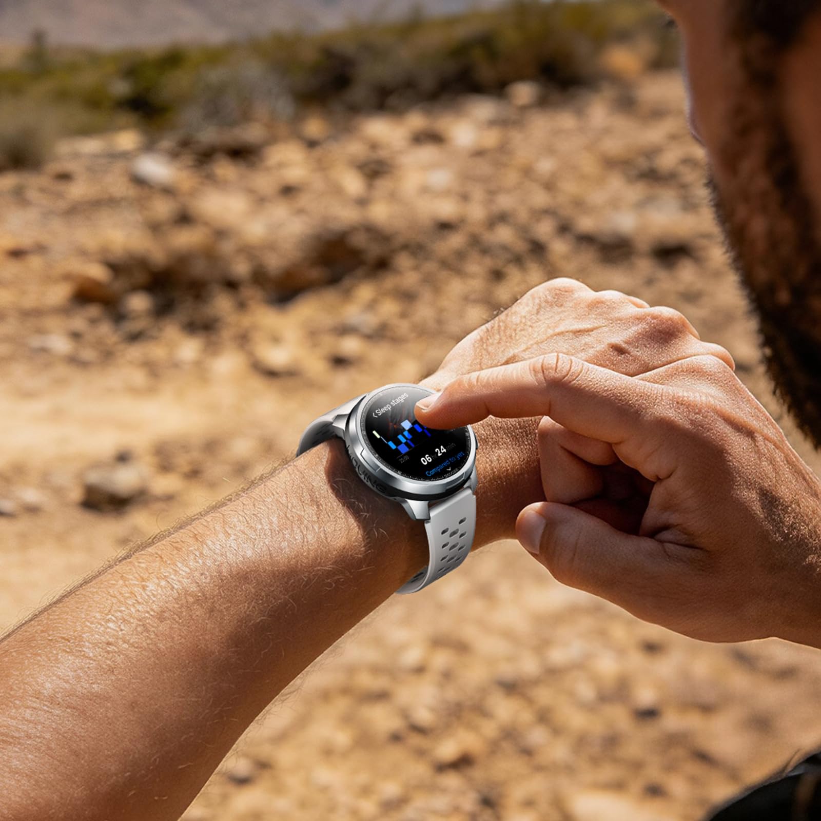 Anymoving M1 Montre Connectée Homme et Femme avec IA, GPS Double Bande 5ATM et IP68, Écran AMOLED Éclatant 1,5", Autonomie 20 Jours, 170+ Modes Sportifs Montre Sport Homme, 3 Bracelets