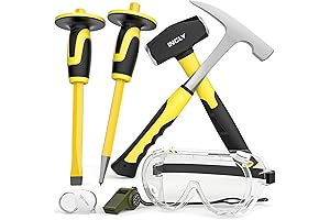 INCLY 7 Pcs Rockhounding Kit with 3lb Sledge & 32oz Rock Hammer