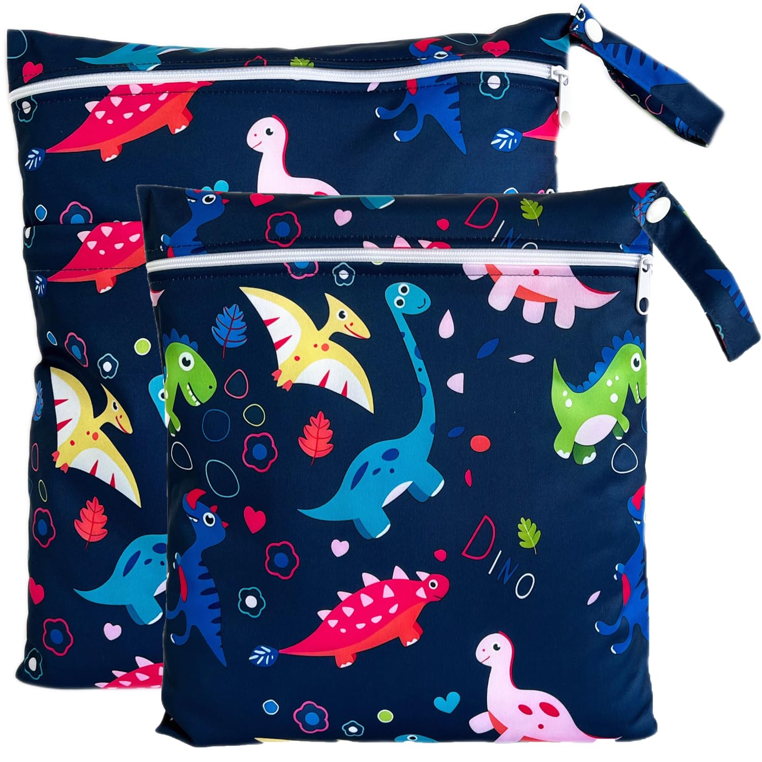 TRASUN Wetbag Kindergarten Nasstasche Windel Taschen Schwimmsachen Nassbeutel Nasse und Trocken Wickeltasche 2er Wasserdicht Waschbar Nassbeutel Organiser für Kleinkind