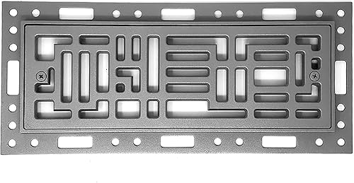 Original Ventique Tornado - Ventilación de suelo metálica de montaje empotrado (4 x 10, pizarra ahumada)