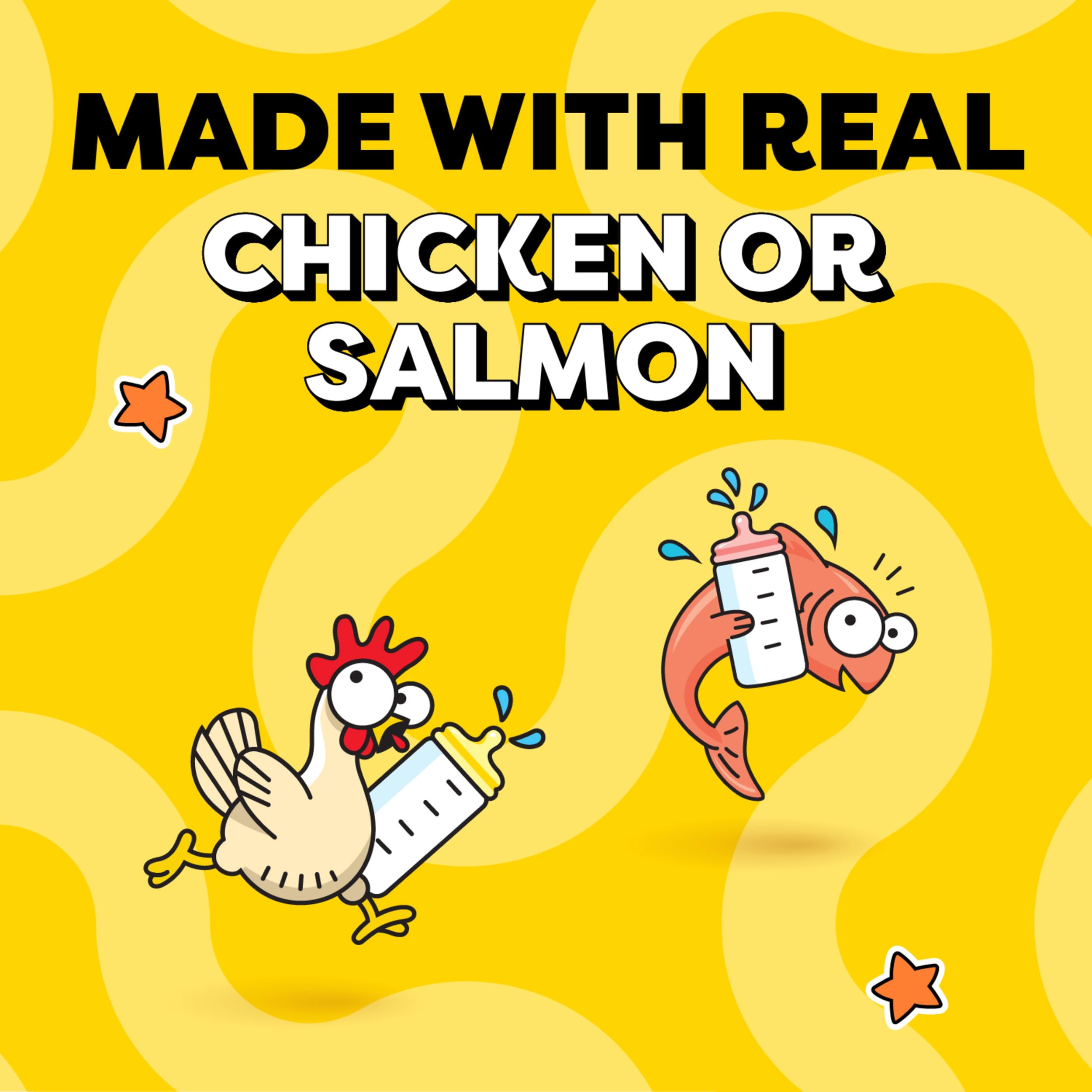 Temptations Lickable Puree Kitten Cat Treats Chicken & Salmon 24 Count | Chicken & Salmon DHA supports brain development high moisture for hydration under 15 calpouch no added sugar or filler product thumbnail 4