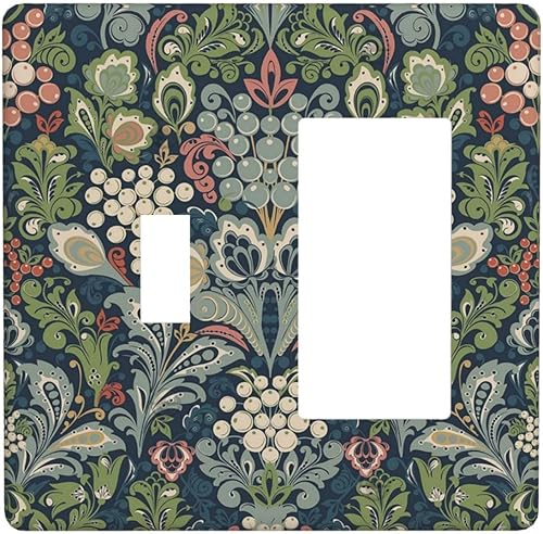 Miniatura 155 de Cubiertas Decorativas para Interruptor de Luz de Palanca Triple Retro Rojo Pulpo Monstruo Ola Marina Azul de 3 Segmentos Cubiertas de Placa de Pared