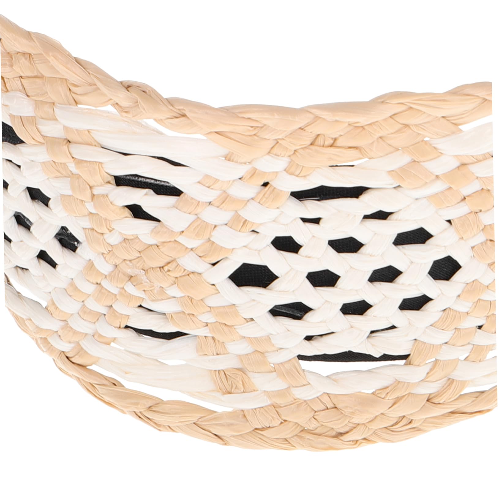 Bandeau Large Bohème en Raphia pour Femmes, Beige Vintage