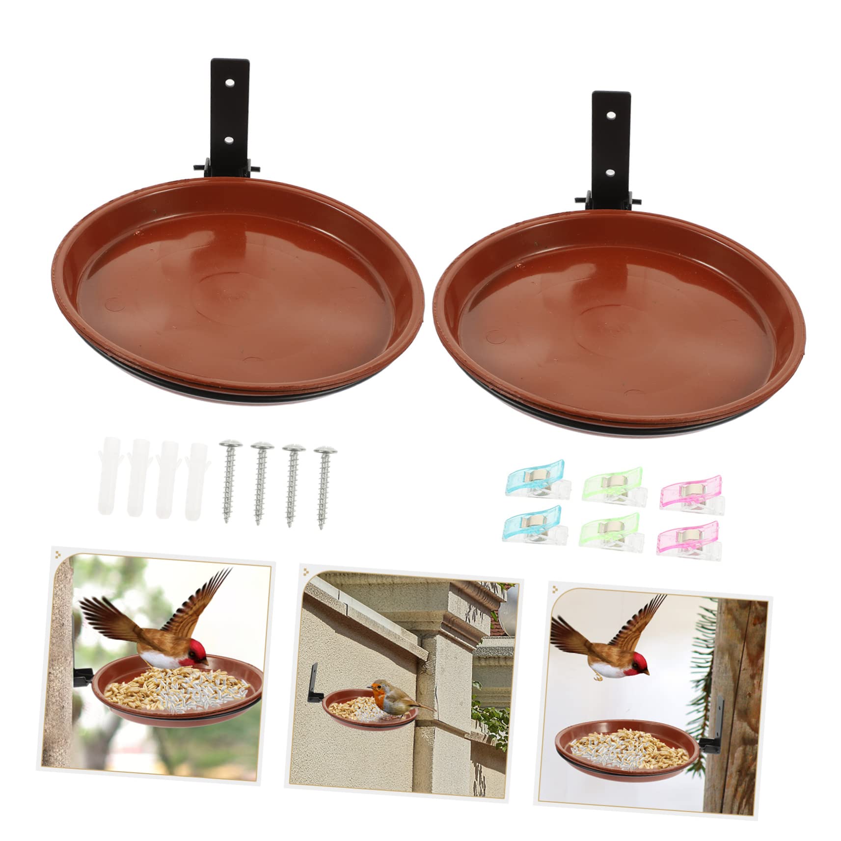 SUPVOX 5juegos Comedero Colgante y Bebedero para Pájaros De Alimentación y Baño para Jardín De Decorativo y Resistente para Exterior
