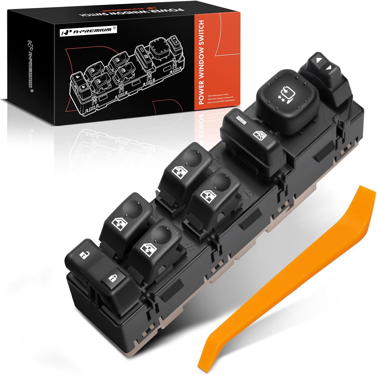 A-Premium 15883319 Driver Side Power Window Switch with Mirror Control Compatible with 2003-2006 Chevy Silverado Avalanche Suburban Tahoe GMC Sierra Yukon Cadillac Escalade Hummer H2