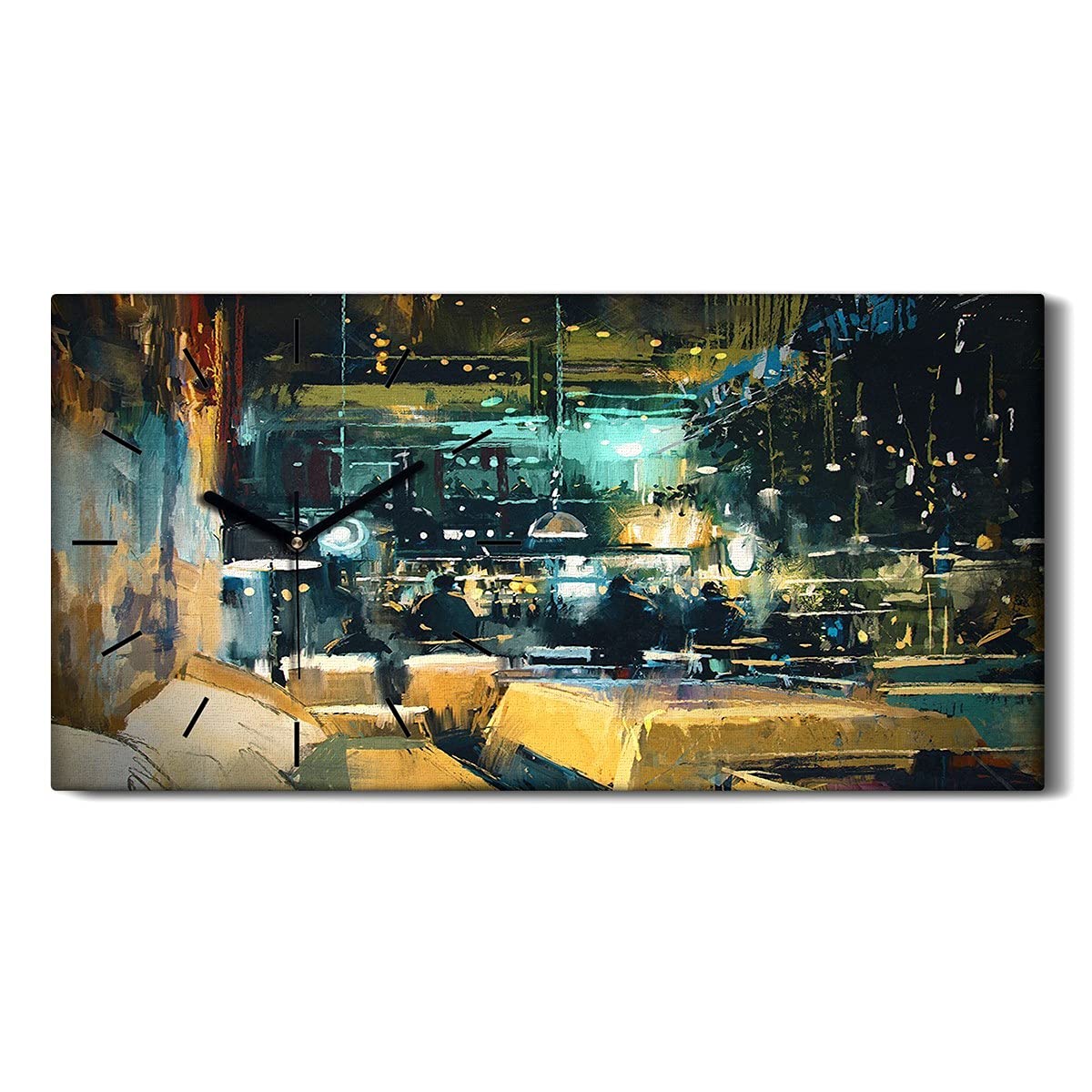 Horloge sur toile de chambre et salon Coloray image art mural 60x30cm