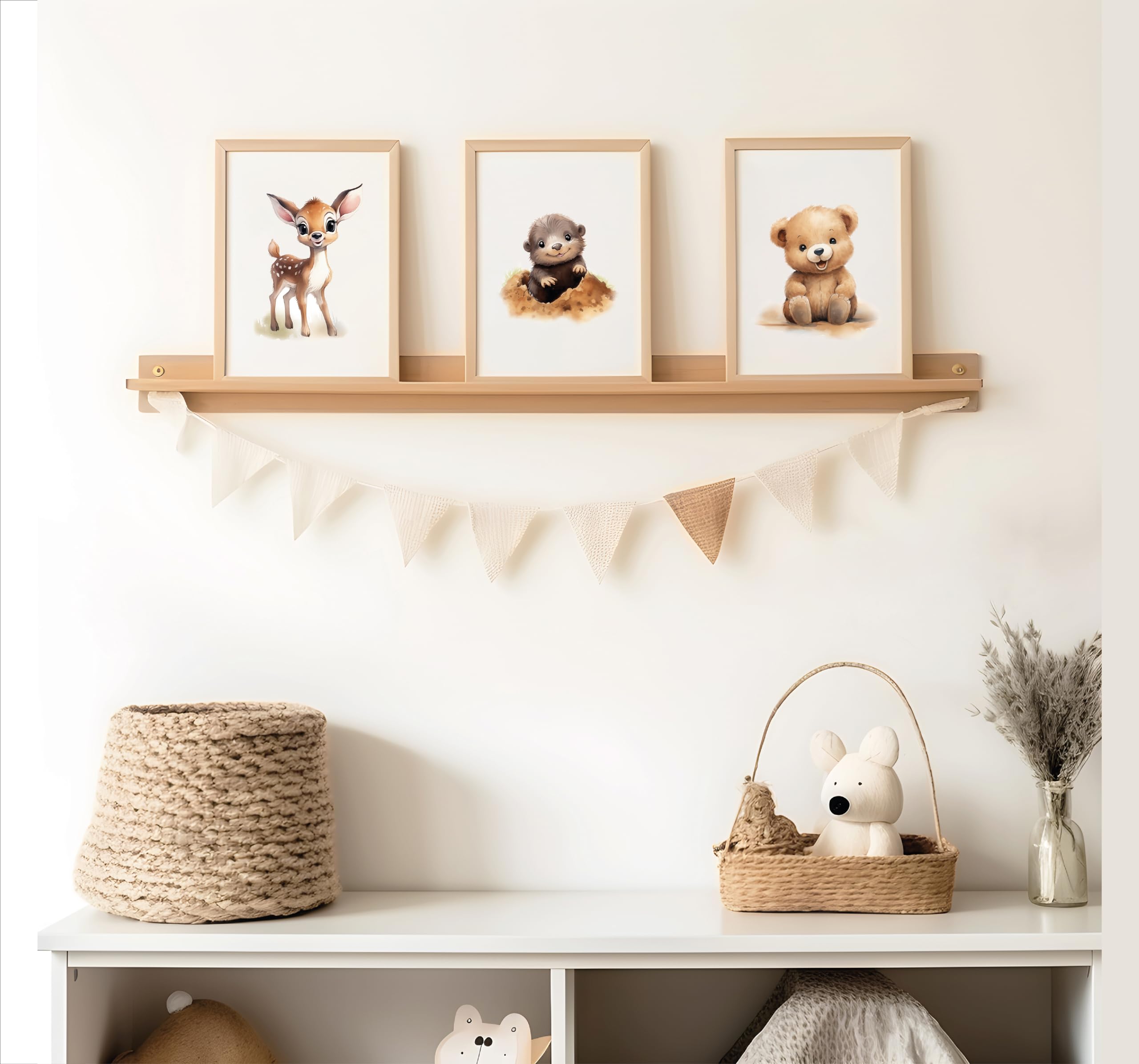 Lavema Images de décoration pour chambre de bébé - Poster A4 avec animaux de la forêt - Sans cadre photo - Images murales pour garçon et fille - Décoration de chambre d'enfant - Poster mural