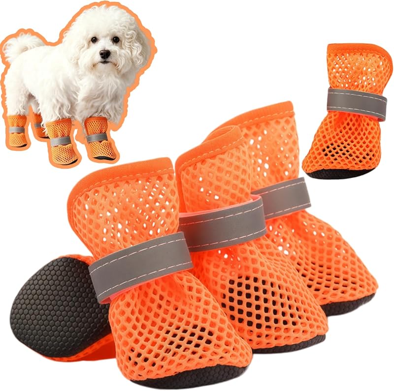 Botas para Cães e Gatos com Tela Respirável e Solado Antiderrapante HUGEEZ – Pacote com 5