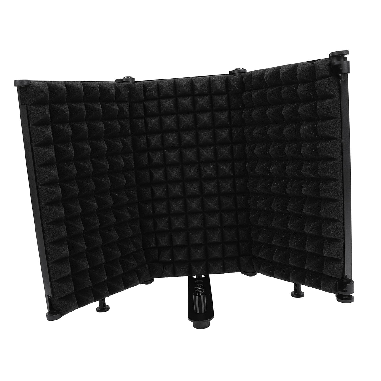 Qqmora Escudo de Micrófono Plegable Aislamiento Ignífugo Soporte de Metal Trípode Ajustable Escudo de Micrófono para el Trabajo Diario, Grabación ABS Esponja de Espuma EVA