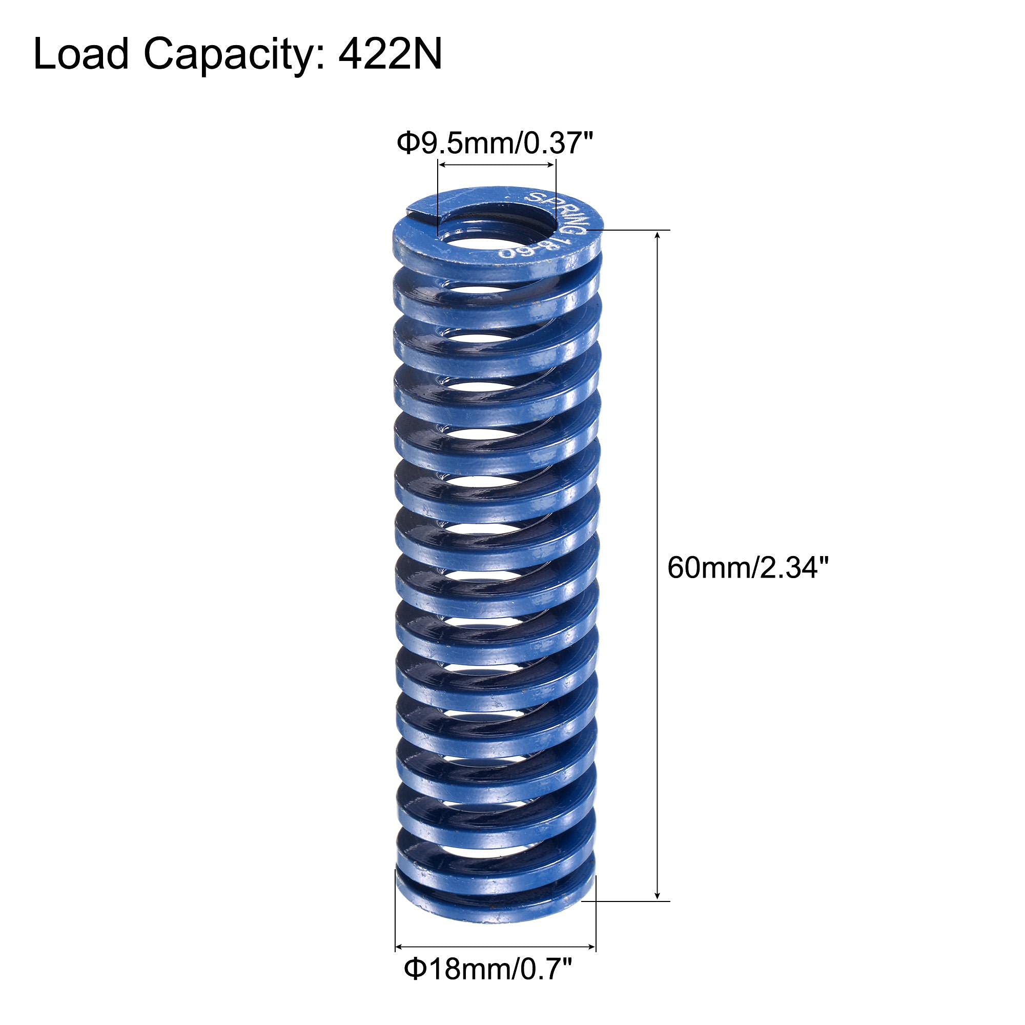 uxcell Compression Die Spring, 18mm OD 60mm Free Length 65Mn 422N